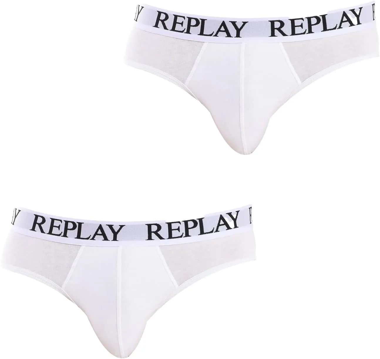 REPLAY Herren Slips I101182WH – Weiß, 2er Pack Cotton-Stretch REPLAY Herren Slips I101182WH – Weiß, 2er Pack Cotton-Stretch