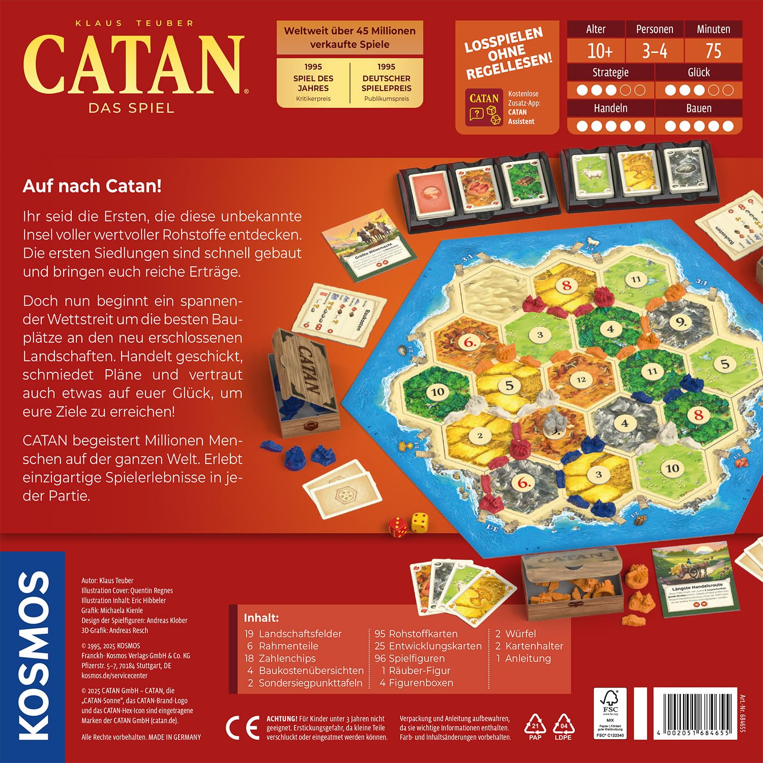 Kosmos Catan - Das Spiel 2025 - Klassiker Der Strategiespiele In Überarbeiteter Neuauflage 684655 Werbung, Plakat
