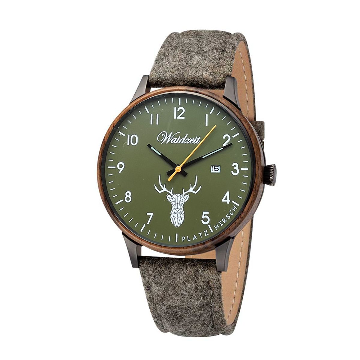 WAIDZEIT HM01W Herrenuhr Hubertus Platzhirsch Moosgrün WAIDZEIT HM01W Herrenuhr Hubertus Platzhirsch Moosgrün