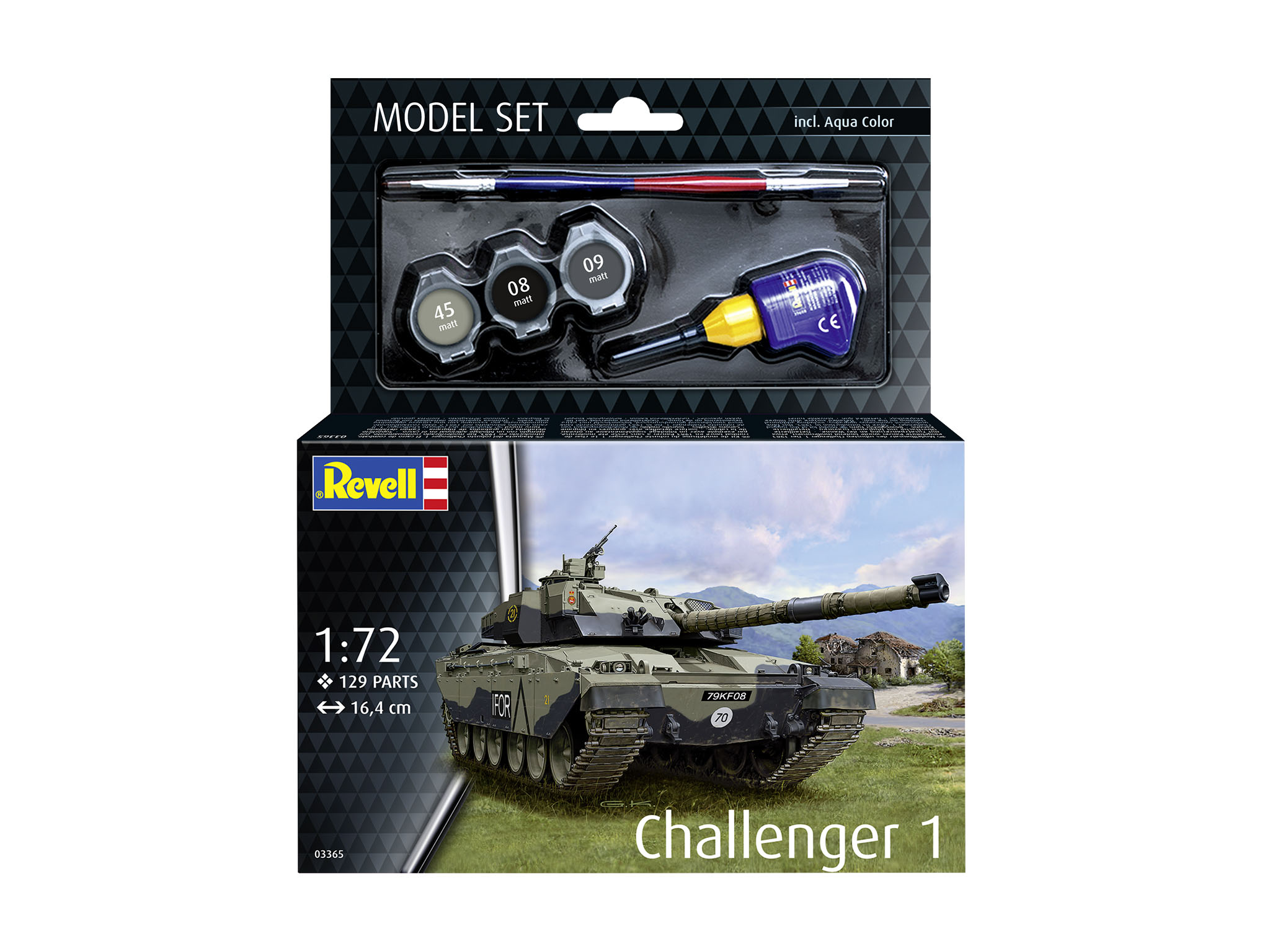 Revell 63365 Model Set Challenger 1 - Britischer Kampfpanzer im Maßstab 1:72 gepanzert, Militärisch, Panzer, Waffe, Schraubenzieher