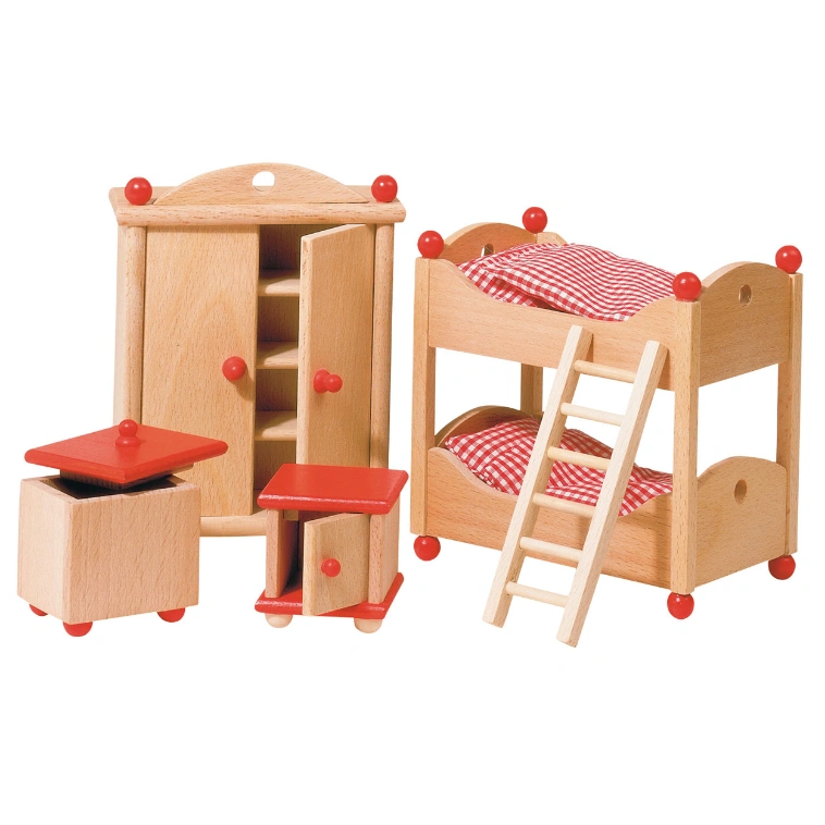 goki Puppenhausmöbel „Kinderzimmer“ - 4-teiliges Holz-Set, ab 3 Jahren goki Puppenhausmöbel „Kinderzimmer“ - 4-teiliges Holz-Set, ab 3 Jahren