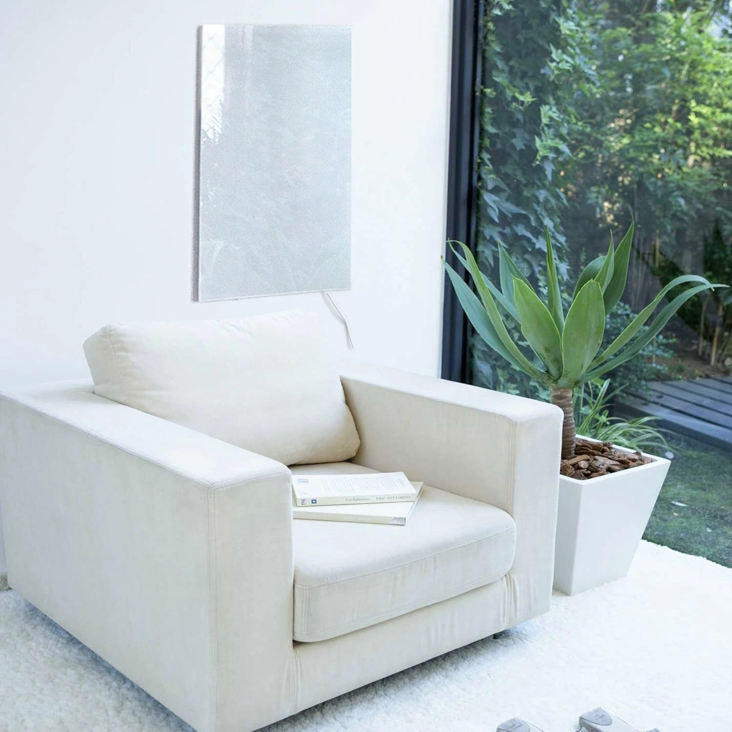 VIESTA® H700GW Infrarotheizung Glas Wandheizung 700 W – Infrarot Heizpaneel aus Sicherheitsglas, Weiß