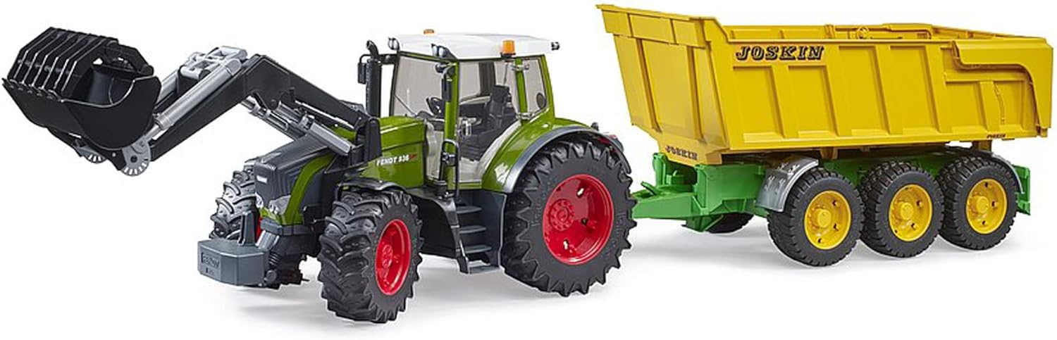 BRUDER 02212 - Joskin Wannenkippanhänger Maschine, Rad, Traktor, Fahrzeug, Bulldozer