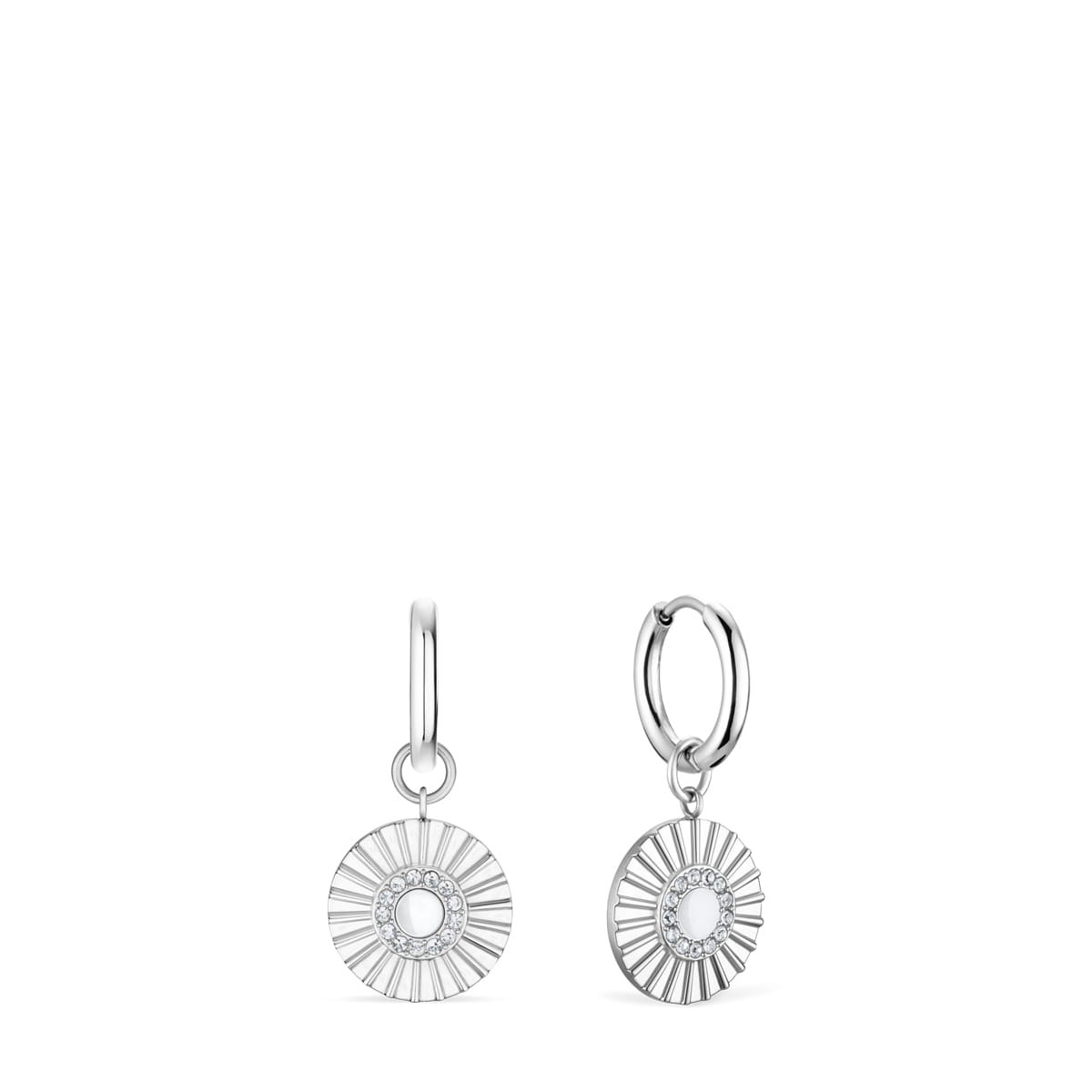 Bering 465-765-Steel-White Damenset, Kette/Ohrringe, Silber, Weiß Bering 465-765-Steel-White Damenset, Kette/Ohrringe, Silber, Weiß