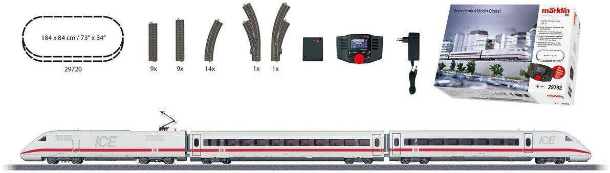 Märklin 29792 H0 Digital-Startpackung „ICE 2“. 230 Volt, DB AG, Ep. V Eisenbahn, Zug, Transport, Fahrzeug