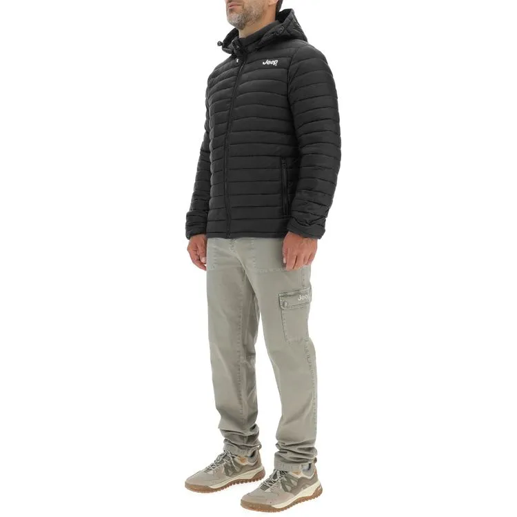JEEP Herren Winterjacke O103344BK - Schwarze Steppjacke mit abnehmbarer Kapuze GR. XXL JEEP Herren Winterjacke O103344BK - Schwarze Steppjacke mit abnehmbarer Kapuze GR. XXL