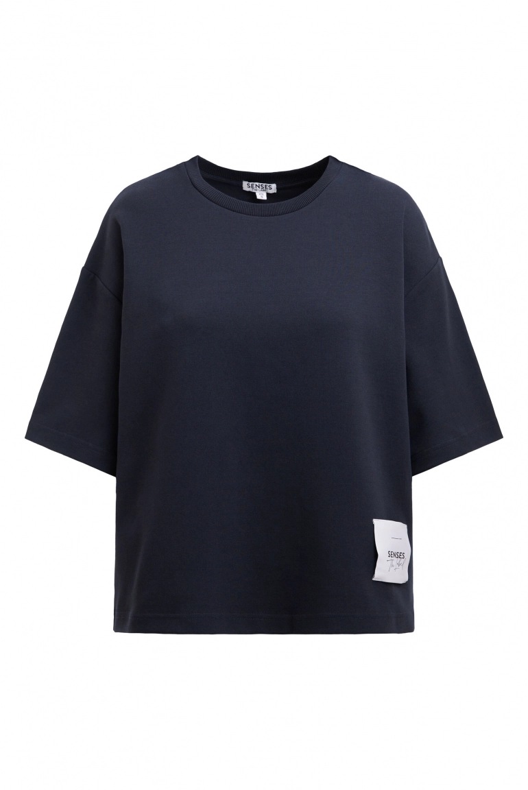 SENSES Kurzarm-Sweatshirt SA:LINE aus Interlock night navy SENSES Kurzarm-Sweatshirt SA:LINE aus Interlock night navy