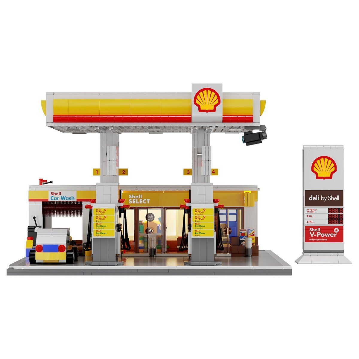 JAMARA CaDA Shell Tankstelle mit Shop und Waschanlage 1:30 Bricks ab 14 Jahren