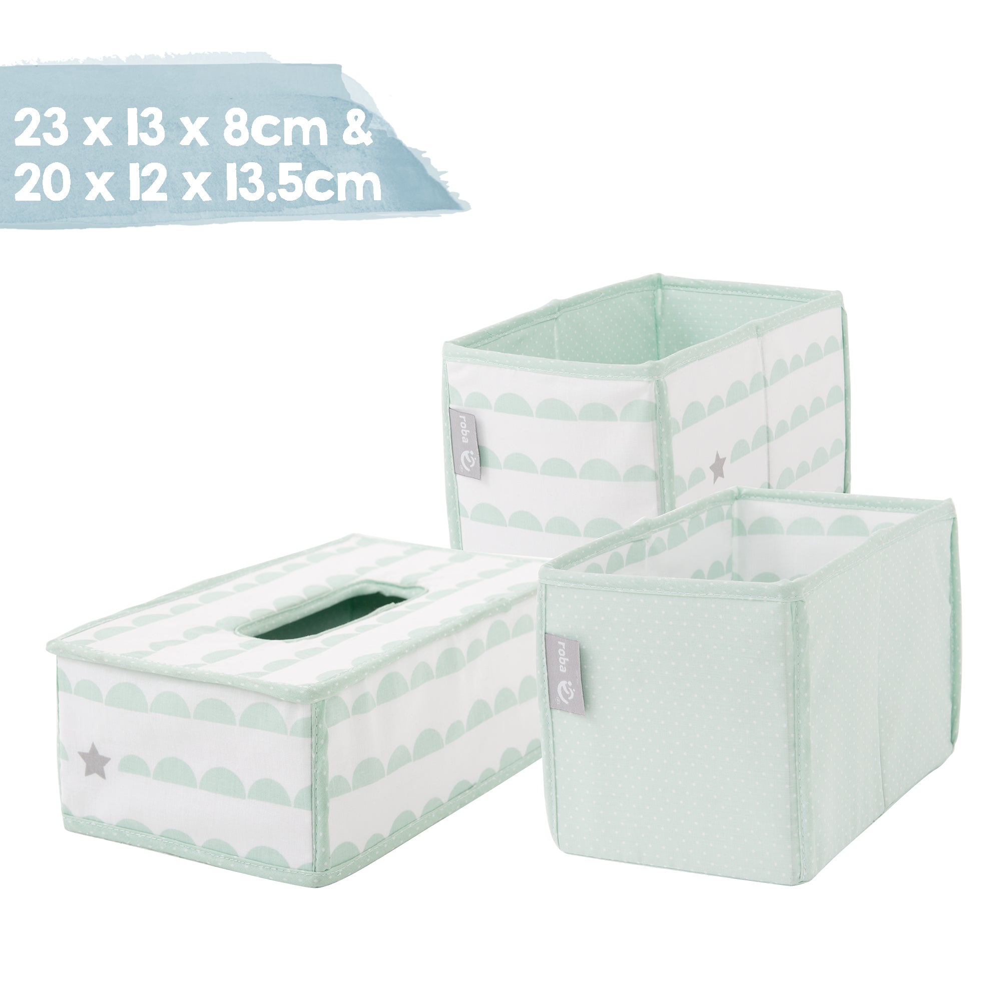 Roba 306107V199 1x Feuchttuchorganizer, 2x Windelbox mint – Heim Textilien - Produktbild 4