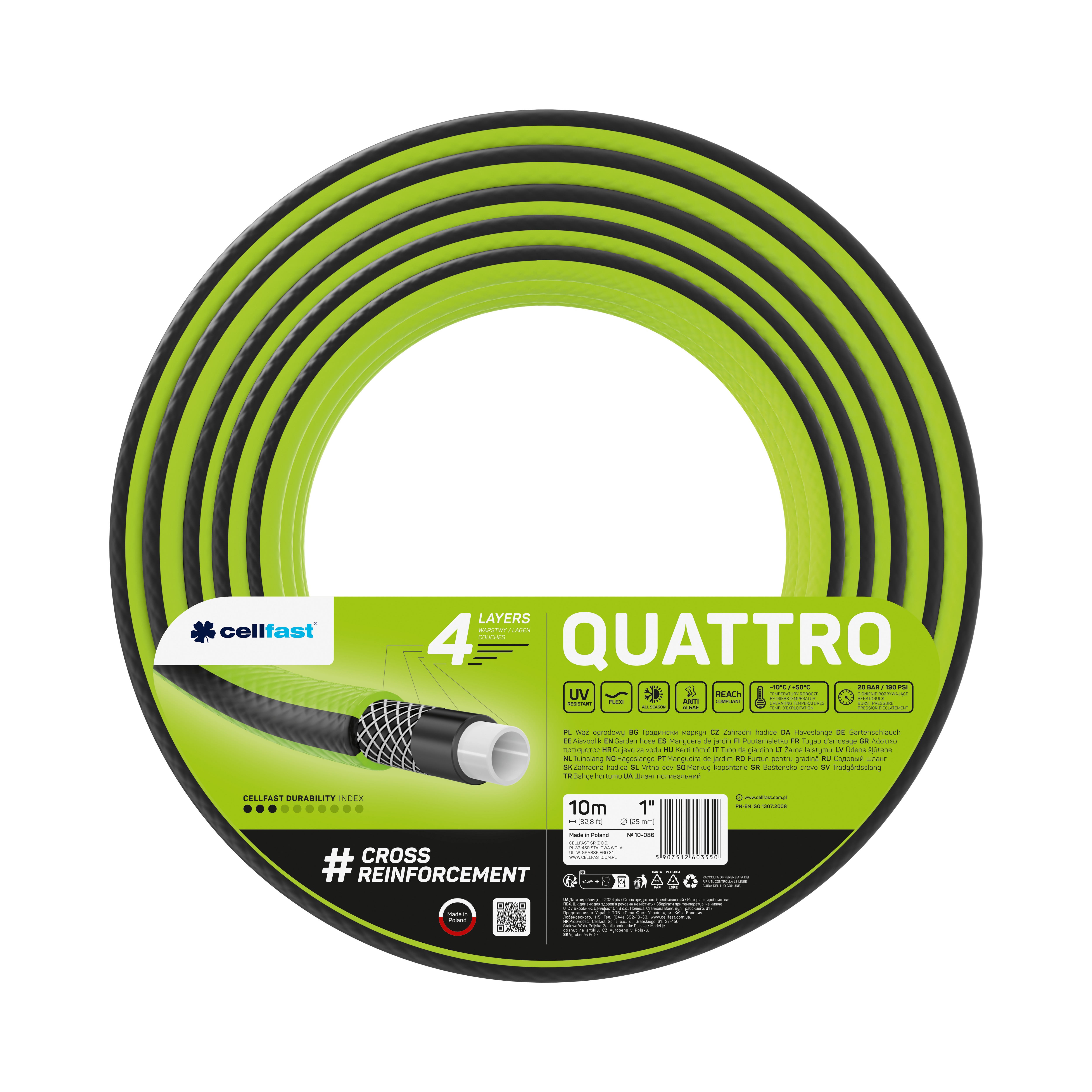 Cellfast 4-lagiger Gartenschlauch QUATTRO 1" 10 m Cellfast 4-lagiger Gartenschlauch QUATTRO 1" 10 m