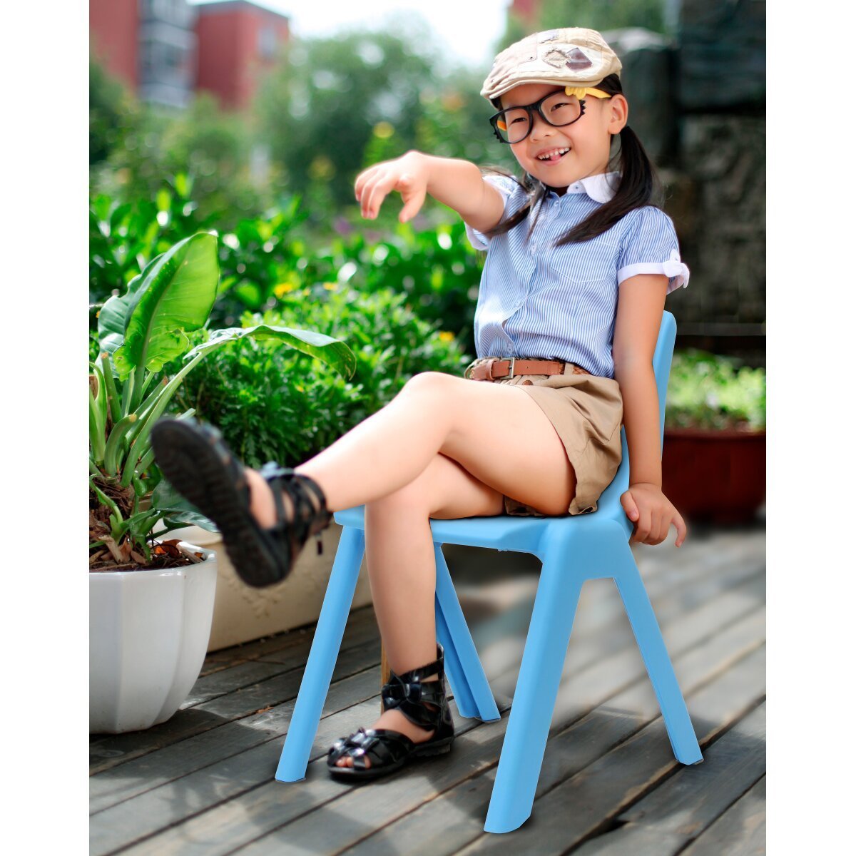 JAMARA Kinderstuhl Smiley bis 100 KG blau
