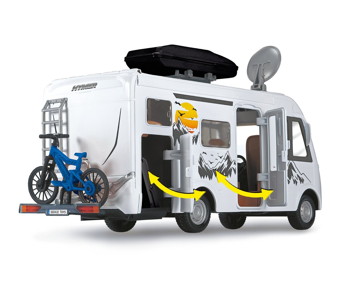 Dickie Toys Wohnmobil Set 203837021 Wohnwagen, Lieferwagen, Fahrzeug, Maschine, Rad