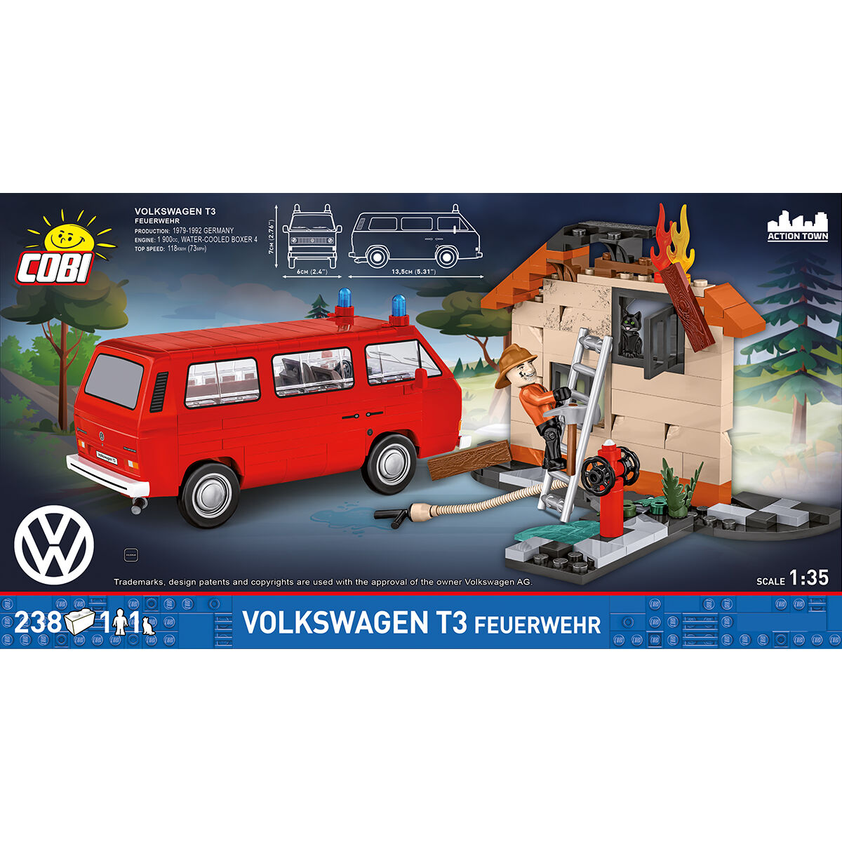 COBI 24635 - VW T3 Feuerwehr - Maßstab 1:35 - Bild 4 COBI 24635 - VW T3 Feuerwehr - Maßstab 1:35 - Bild 4