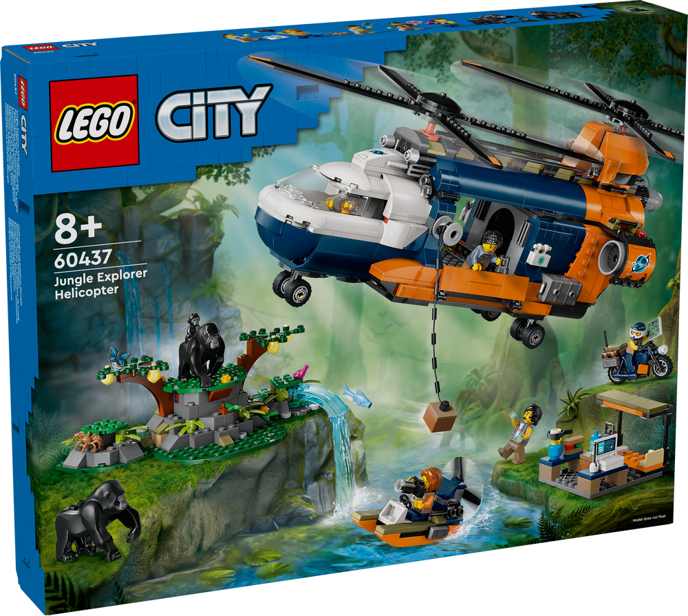LEGO, 60437, City, Dschungelforscher-Hubschrauber, Flugzeug, Hubschrauber, Fahrzeug, Maschine, Rad