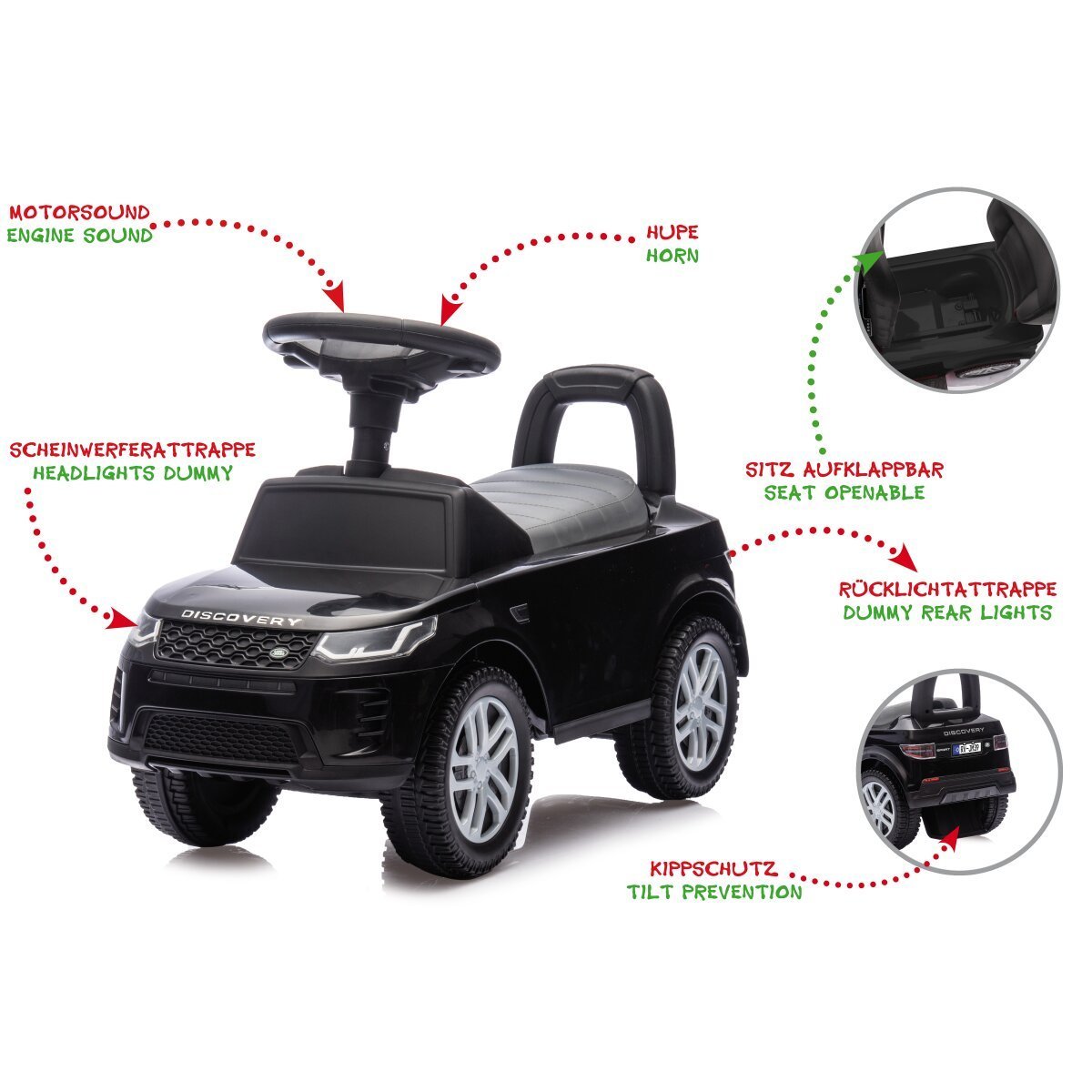 JAMARA Rutscher Land Rover Discovery schwarz 2in1 ab 12 Monaten