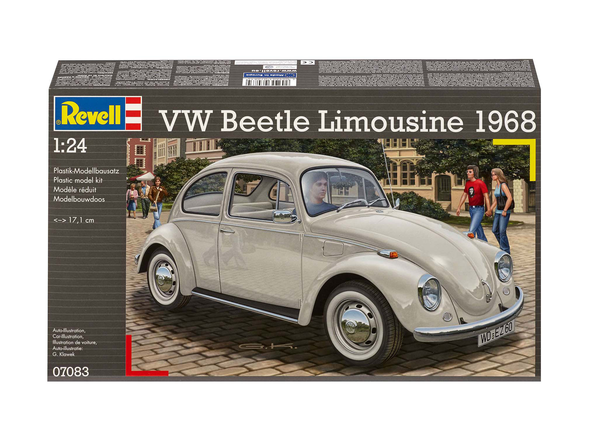 Revell 07083 VW Beetle Limousine 1968 Modellbausatz Auto, Limousine, Werbung, Plakat, Schuh