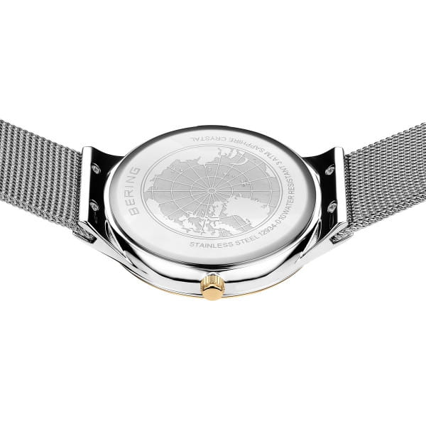 Bering 12934-010 Damenuhr, Milanaise, Silber/Gold