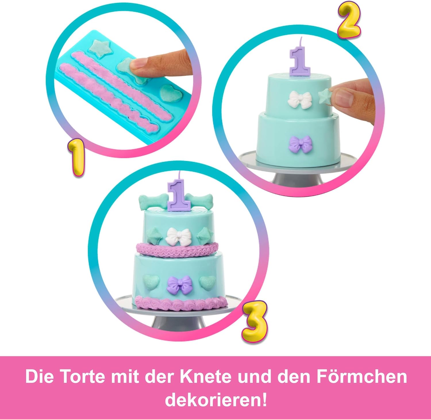 Barbie Party Unboxed Haustier Geburtstag Serie Blaues Kleid & Überraschungen JFG72 Geburtstagstorte, Torte, Nachtisch, Essen, Menschen
