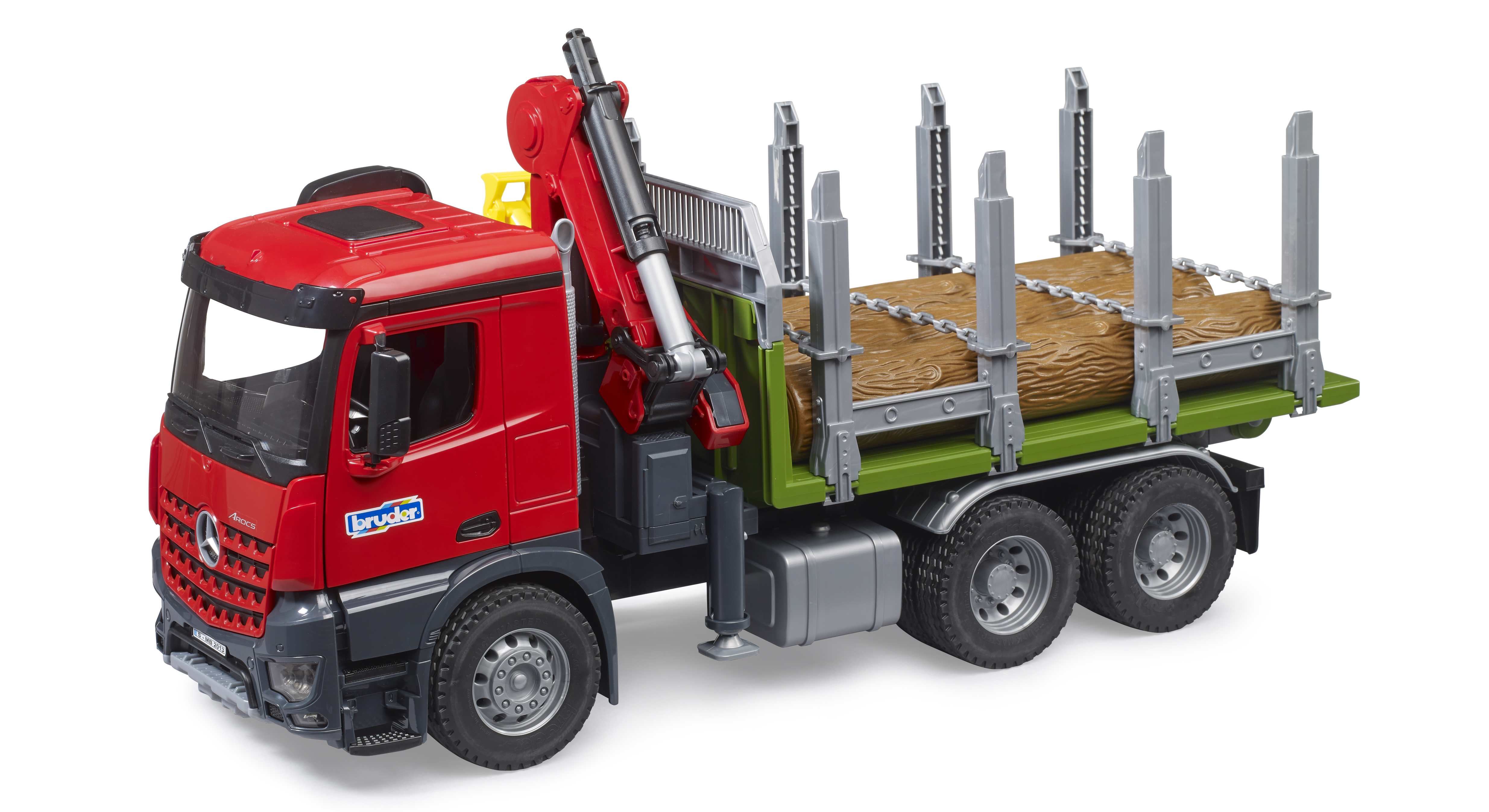 BRUDER 03669 - MB Arocs Holztransport LKW mit Ladekran, Greifer und 3 Baumstämmen - Bild 5 BRUDER 03669 - MB Arocs Holztransport LKW mit Ladekran, Greifer und 3 Baumstämmen - Bild 5