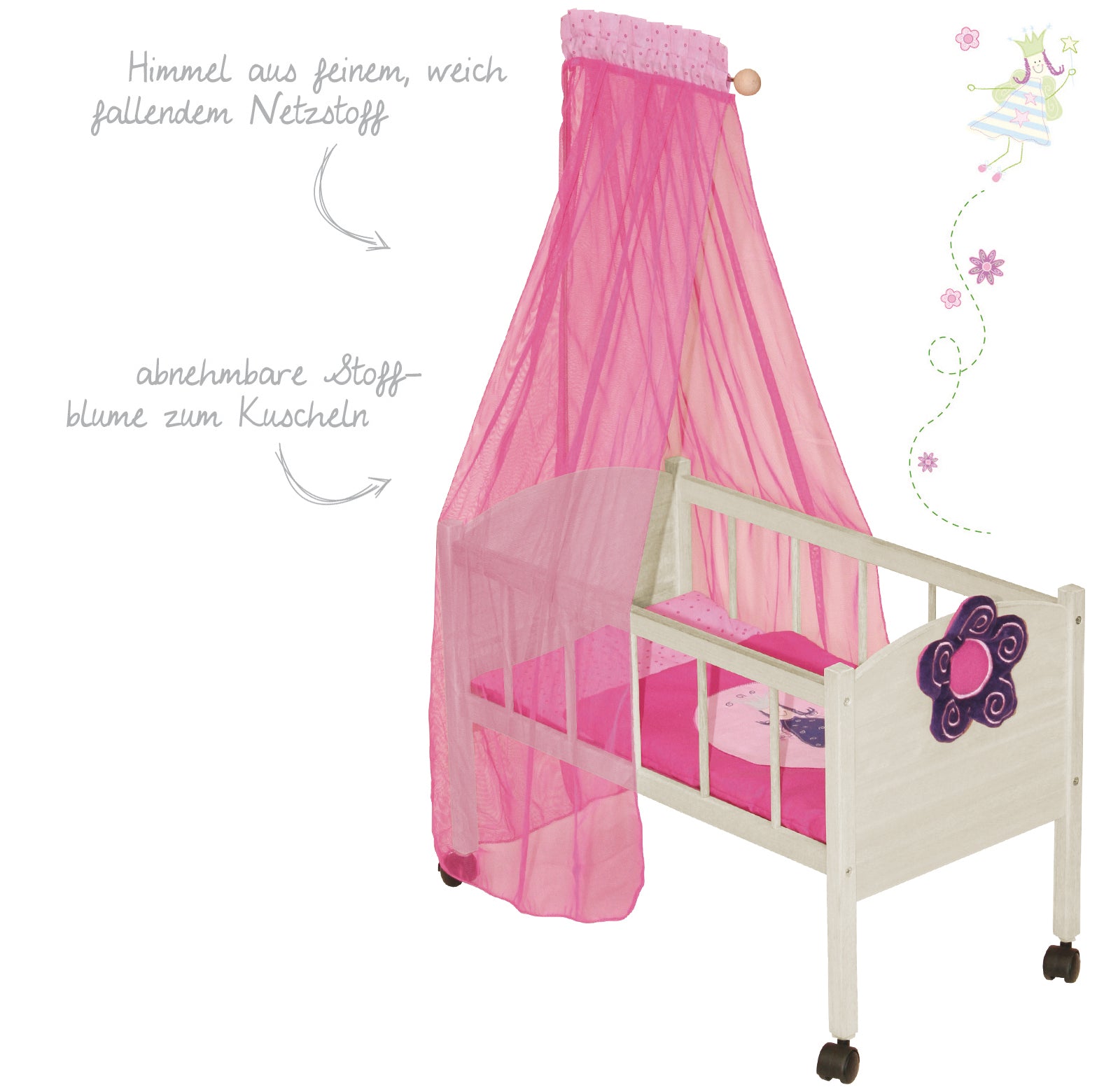 Roba 97233 Puppenstandbett Happy Fee natur lackiert – Puppenmöbel & Häuser - Bild 3 Roba 97233 Puppenstandbett Happy Fee natur lackiert – Puppenmöbel & Häuser - Produktbild 3