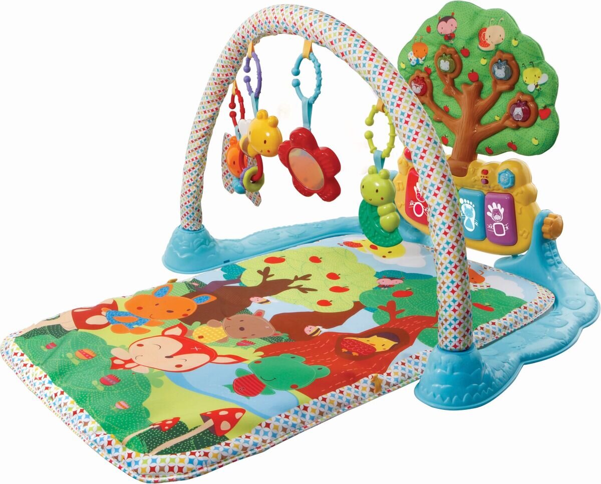 VTech Musik-Spieldecke Baby Spieldecke mit Klavier & Liedern, ab Geburt VTech Musik-Spieldecke mit Spielbogen, abnehmbaren Tieren, Klaviertasten, 6 gesungenen Liedern, 20 Melodien, kindersicherem Batteriefach und Abschaltautomatik, ab 0 Monaten,