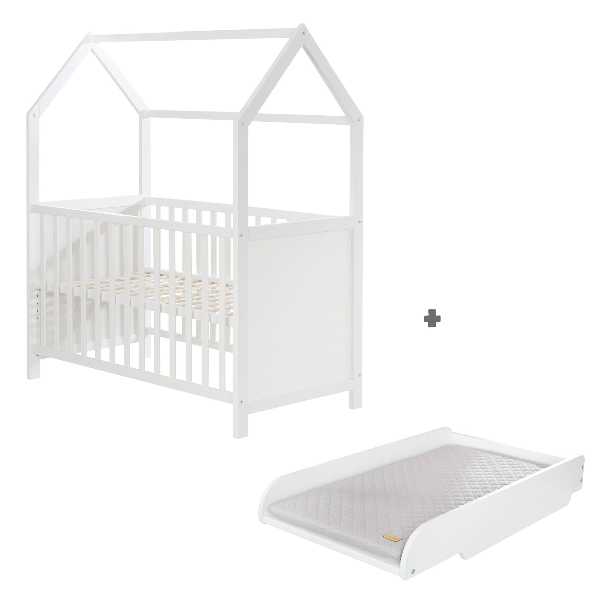 Roba 203120WEFS1 Hausbett 60 x 120cm inkl. Wickelplatte weiß – Komplettbettsets & Einzelbetten - Bild 1 Roba 203120WEFS1 Hausbett 60 x 120cm inkl. Wickelplatte weiß – Komplettbettsets & Einzelbetten - weiß - Komplettbettsets & Einzelbetten - Produktbild 1