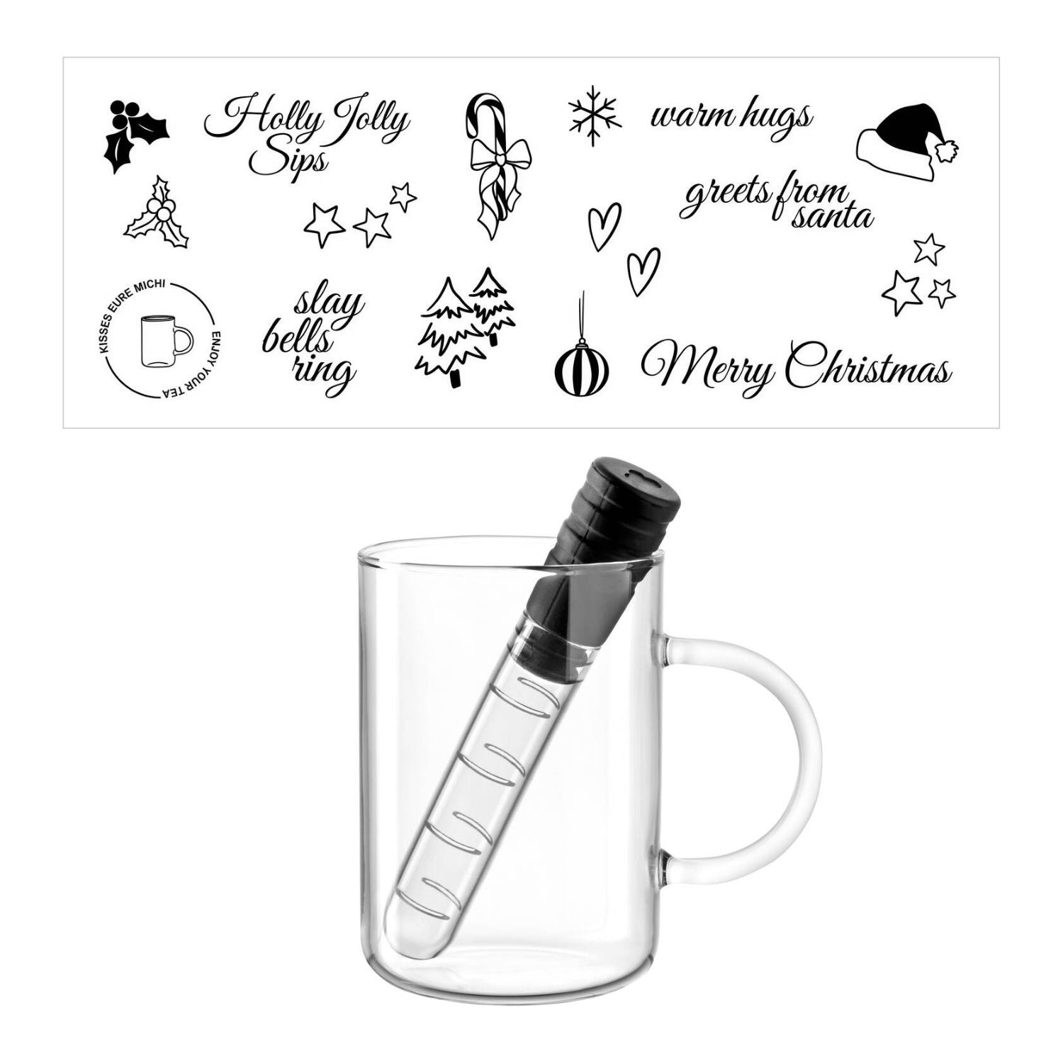 Leonardo 089954 Teeglas NOVO 360 ml mit Infuser + Stickern