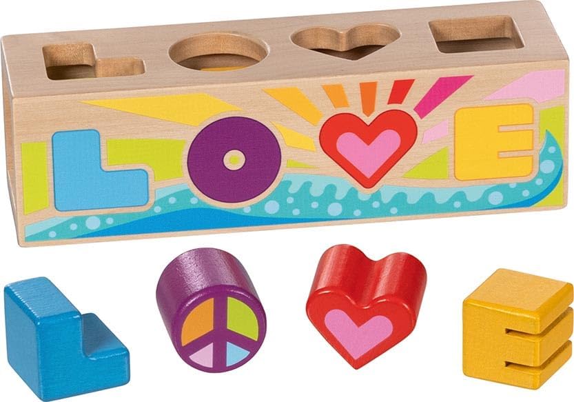 GOKI 58309 Sort Box LOVE - Formensteckspiel aus Holz im Retro-Design GOKI 58309 Sort Box LOVE - Formensteckspiel aus Holz im Retro-Design