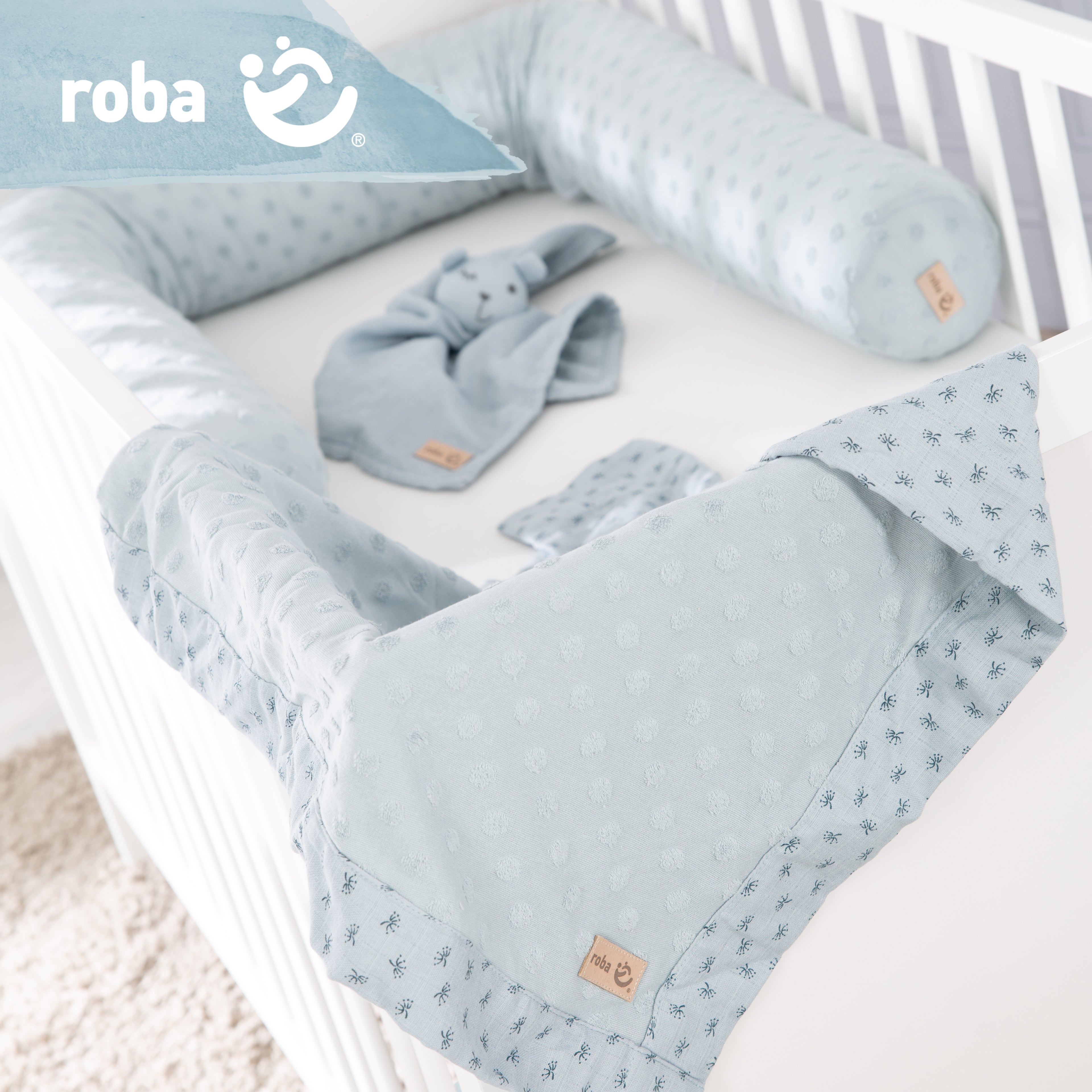 Roba 228S03T3 Geschenkset Baby Kuscheln & Spielen türk hell blau – Heim Textilien - Bild 4 Roba 228S03T3 Geschenkset Baby Kuscheln & Spielen türk hell blau – Heim Textilien - Produktbild 4