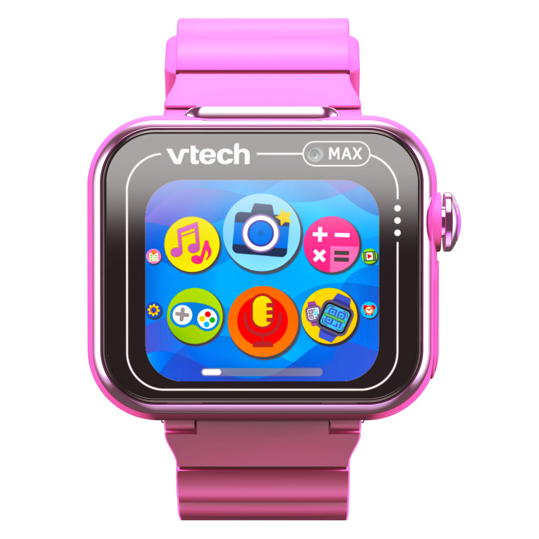 VTech KidiZoom Smart Watch MAX pink Kinder-Smartwatch mit Duokamera & Touchscreen, ab 5 Jahren VTech KidiZoom Smart Watch MAX pink mit Touch-Display 1,69, Duokamera für Fotos/Video, Schrittzähler, Spiele & Kreativ-Apps, Wecker, Musik-Player, USB-Akku, spritzwassergeschützt, ab 5 Jahren, Armbanduhr, Arm, Körperteil, Person Elektronik