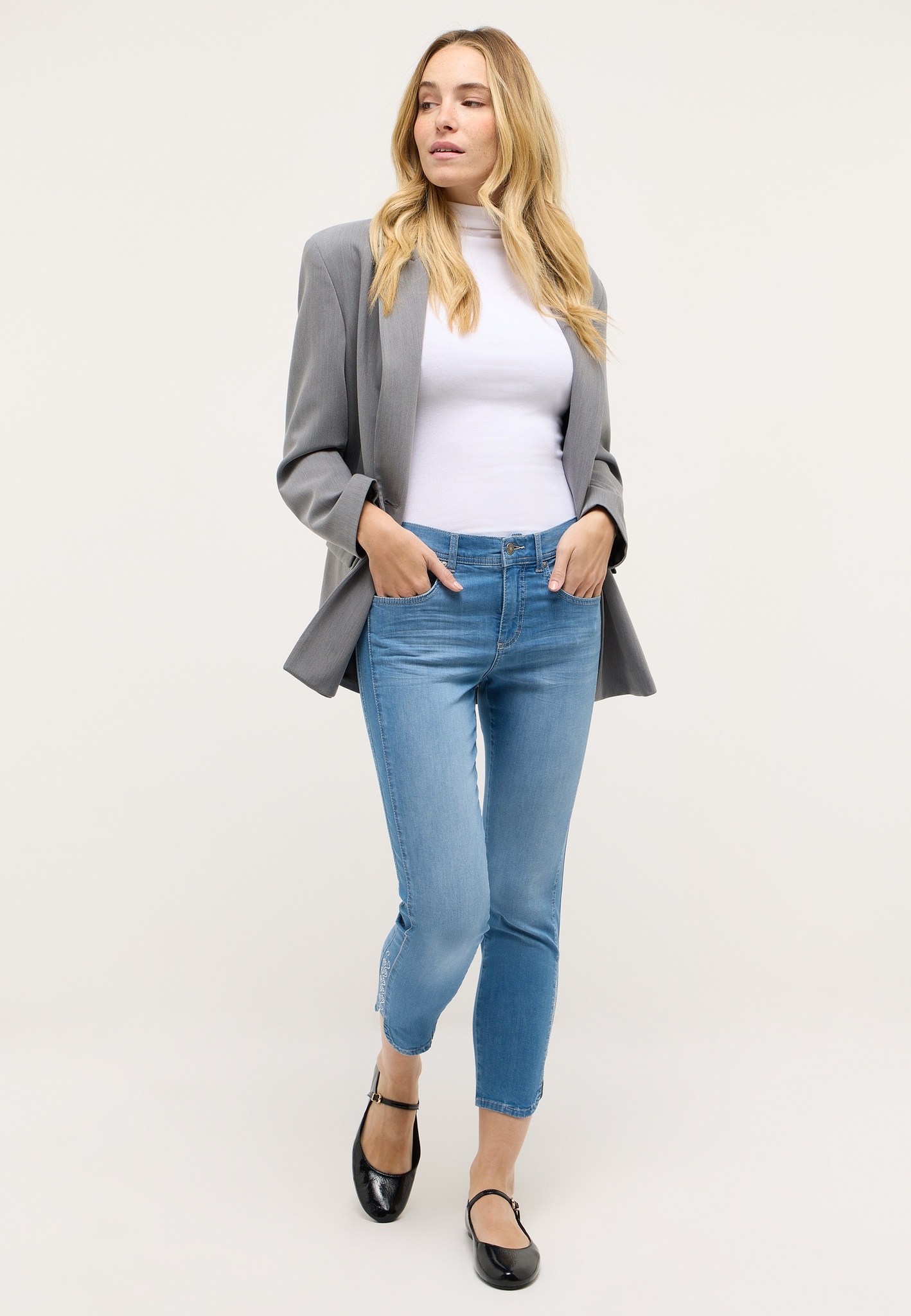ANGELS 332682207 Damen Jeans Ornella Sp 7/8 Slim Fit - Hellblau