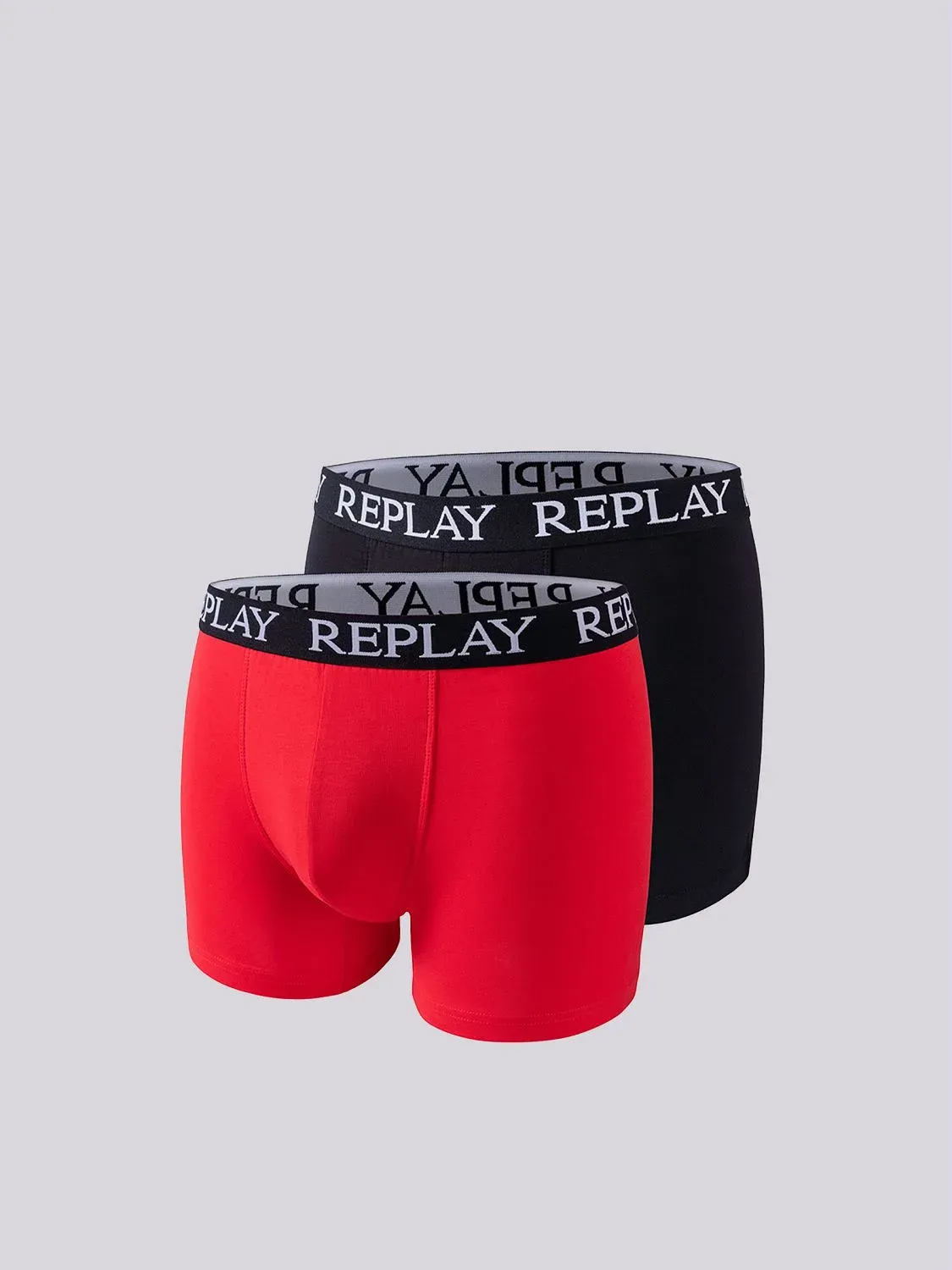 REPLAY Herren Boxershorts I101005BR – Schwarz/Rot, 2er Pack Cotton-Stretch REPLAY Herren Boxershorts I101005BR – Schwarz/Rot, 2er Pack Cotton-Stretch