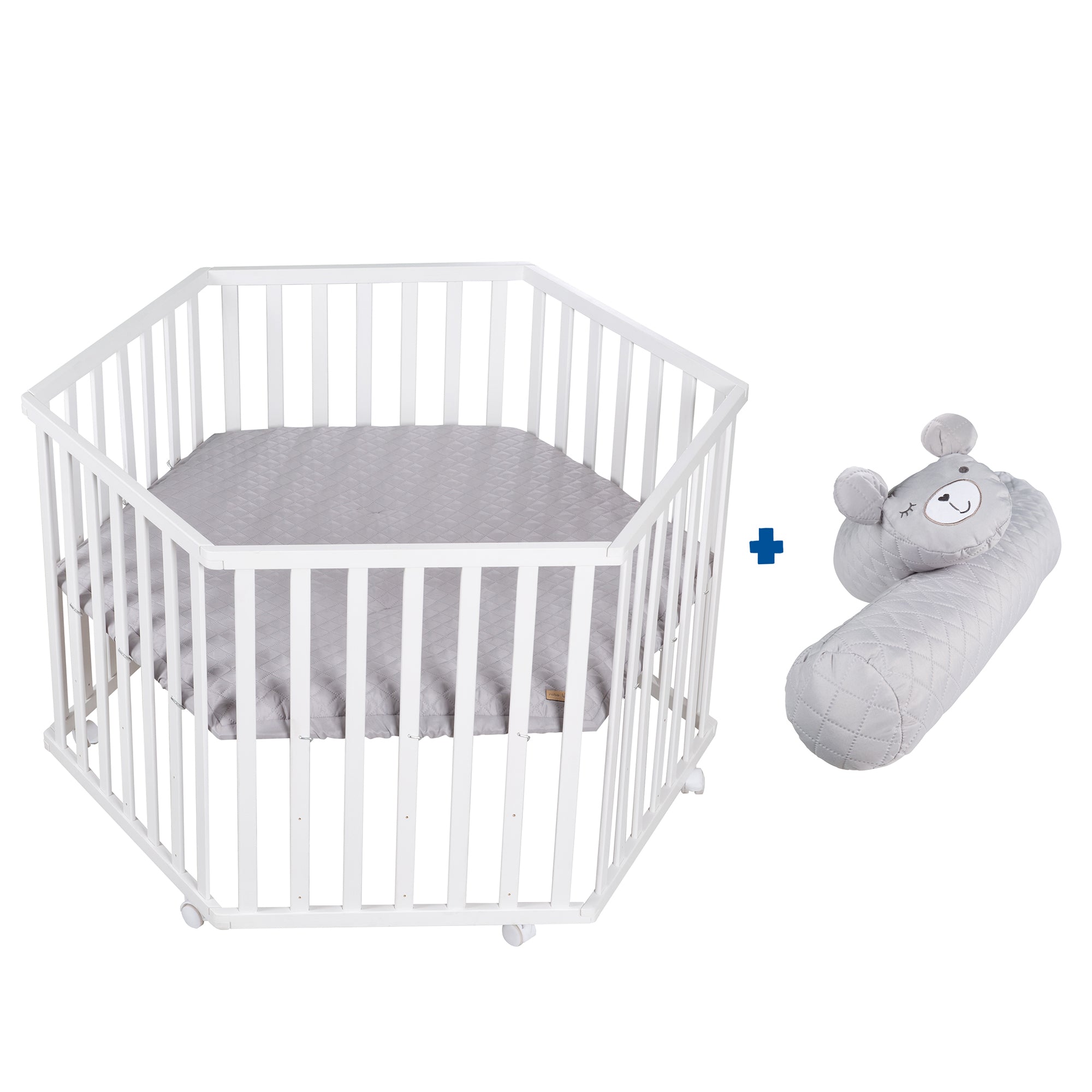 Roba 202500WEV2302 Set Laufgitter inkl. Matratze grau weiß - Produktbild 9