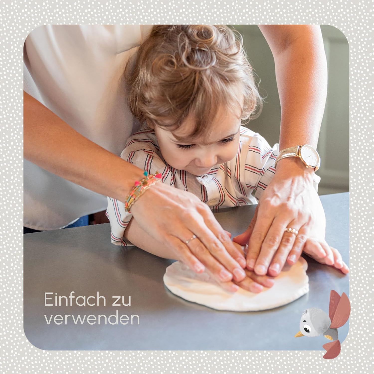 Tiny Love Double Frame White - Baby Hand- und Fußabdruck-Set im weißen Holzrahmen - Andenken für Neugeborene Person