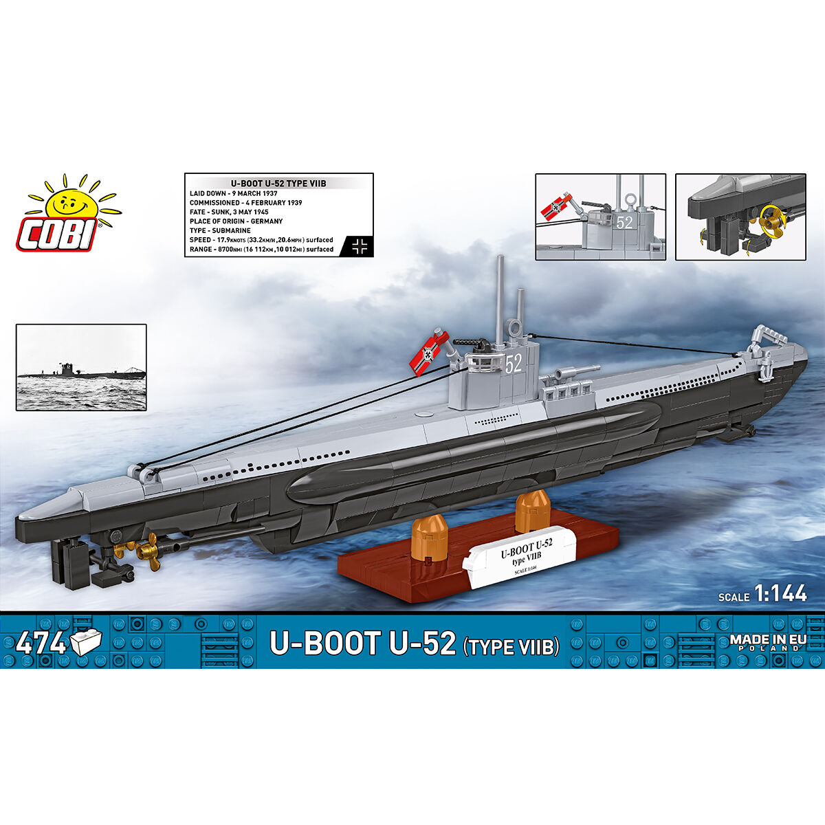 COBI 4852 - U-BOOT U-52 (TYP VIIB) - Bild 4