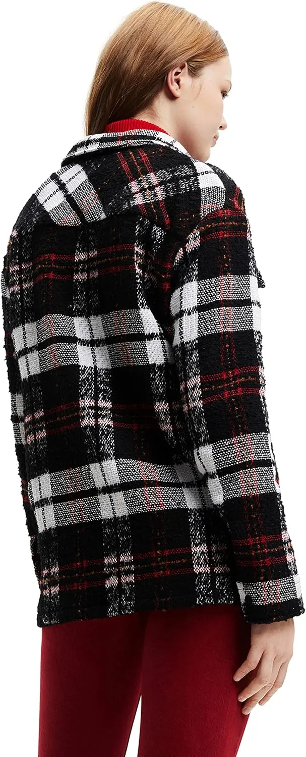 Desigual Damen Jacke - Kariert, Schwarz-Weiß-Rot 22WWEW872000 GR. M Desigual Damen Jacke - Kariert, Schwarz-Weiß-Rot 22WWEW872000 GR. M