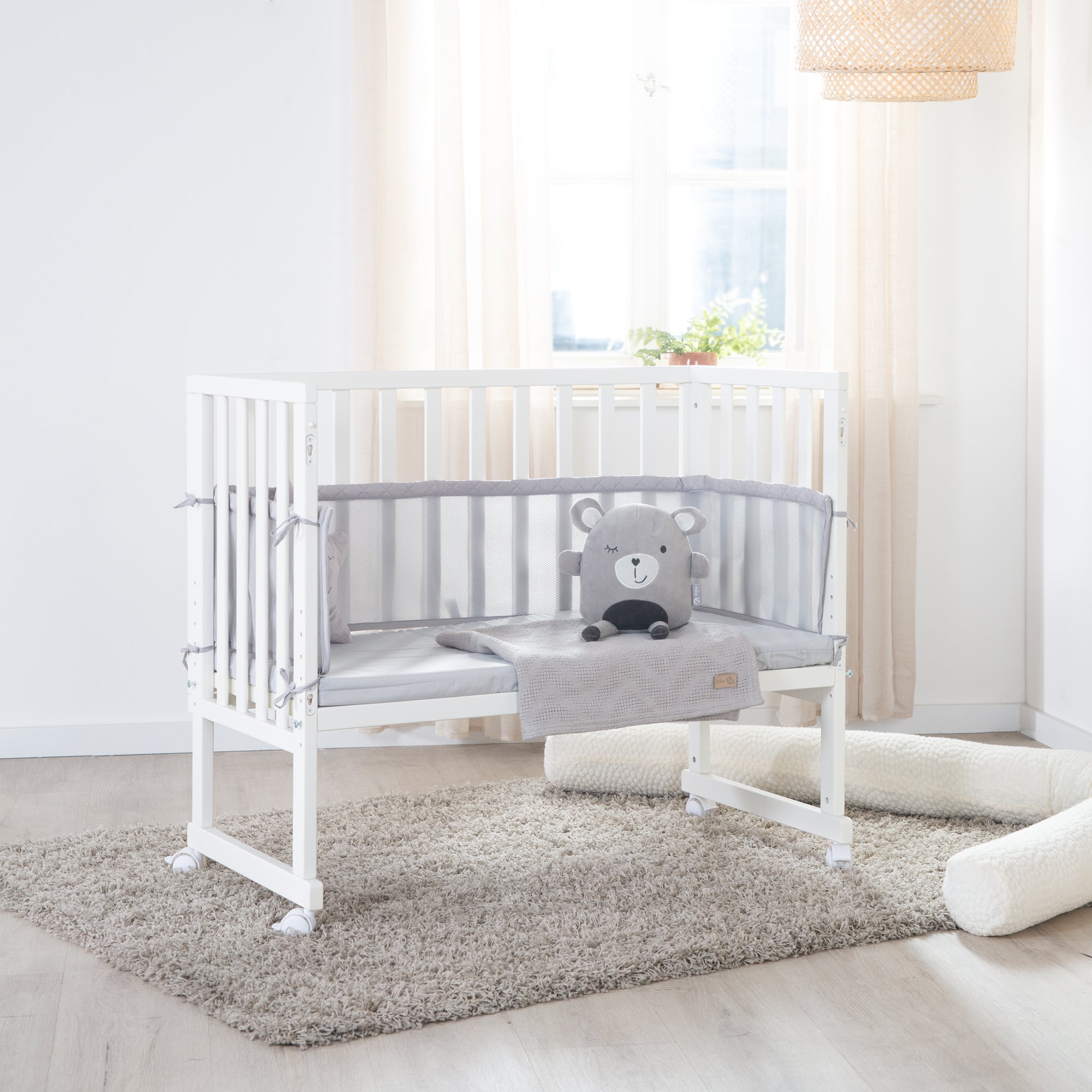 Roba 8961WE8V230 Stuben- Beistellbett 3in1, Barriere grau weiß – Stubenbetten - Bild 9 Roba 8961WE8V230 Stuben- Beistellbett 3in1, Barriere grau weiß – Stubenbetten - Produktbild 9
