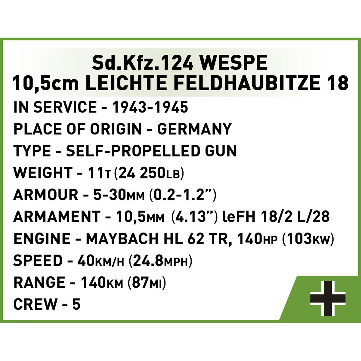 COBI 2598 - WESPE Leichte Feldhaubitze 18/2 - Bild 19 COBI 2598 - WESPE Leichte Feldhaubitze 18/2 - Bild 19