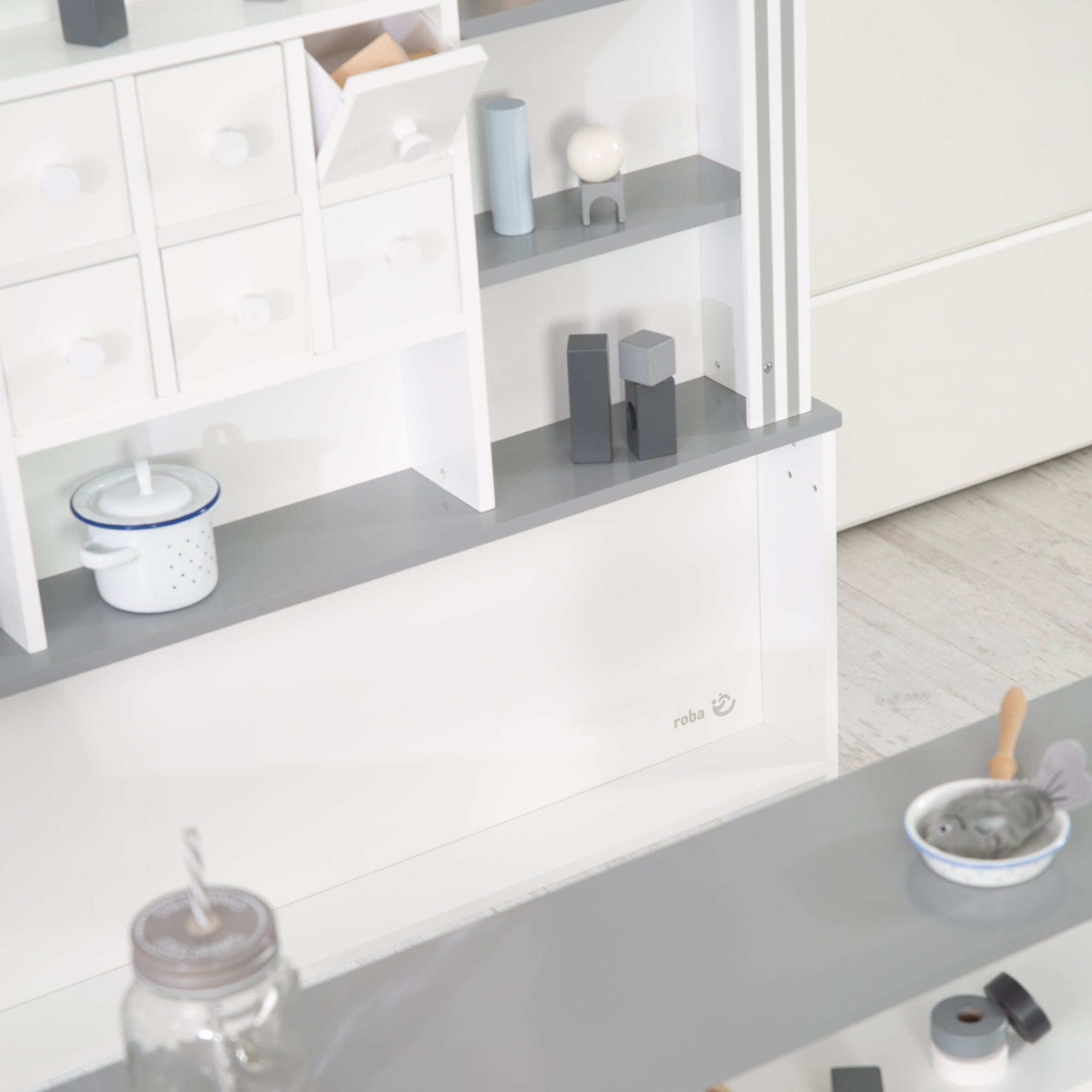 Roba 92808WEZU Kaufladen mit Zubehör grau-weiß – Rollenspiel - Produktbild 8