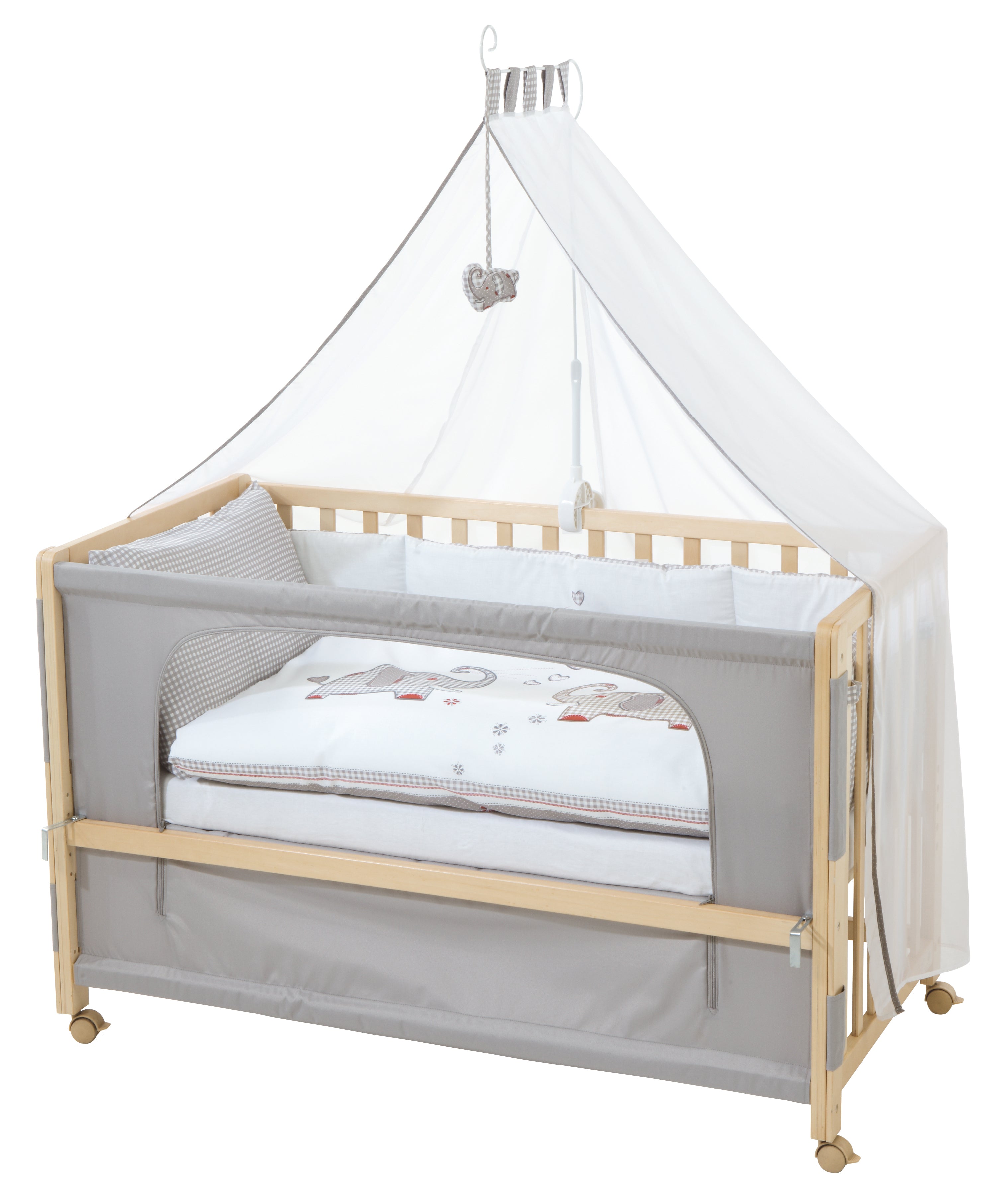 Roba 162003S145 Room Bed, 60x120 cm Jumbo twins grau natur lackiert - Bild 1 Roba 162003S145 Room Bed, 60x120 cm Jumbo twins grau natur lackiert - natur lackiert - Room Bed - Produktbild 1