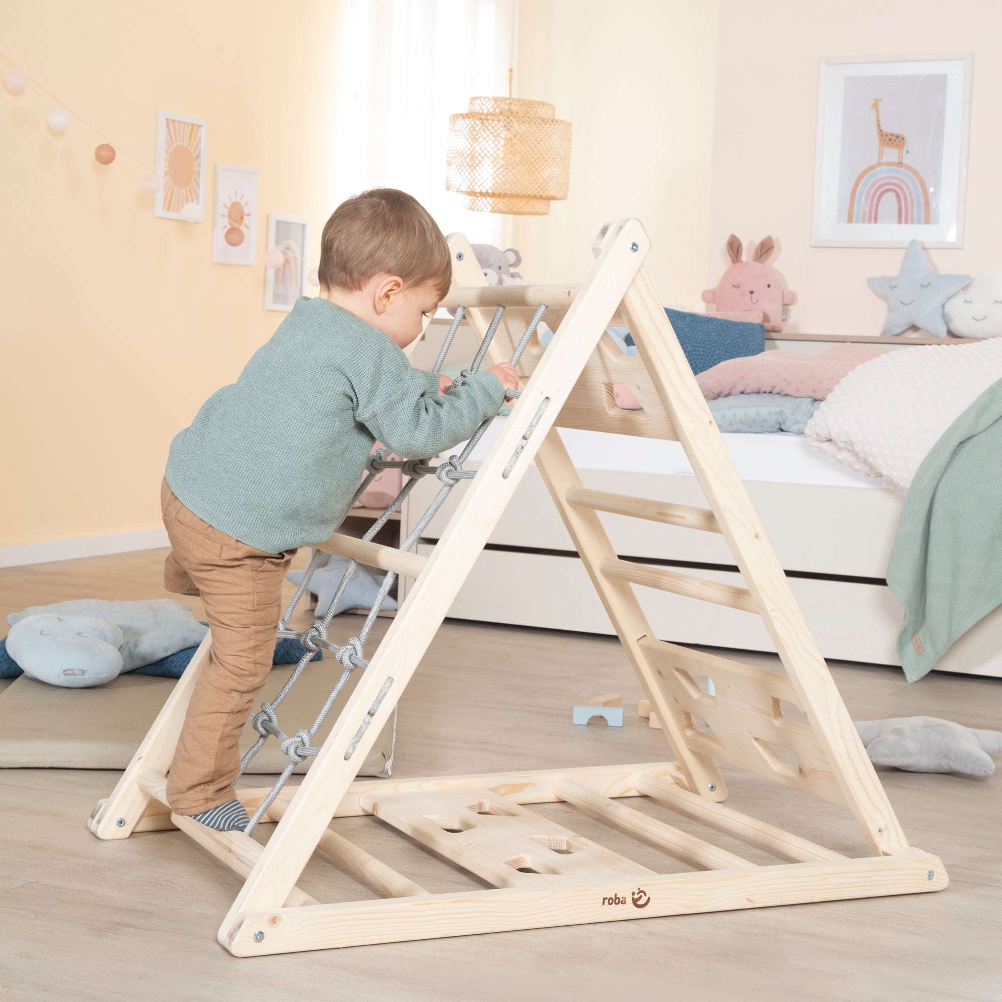 Roba 440130NU Kletterdreieck natur unbehandelt – Motorik & Lernen - Bild 6 Roba 440130NU Kletterdreieck natur unbehandelt – Motorik & Lernen - Produktbild 6