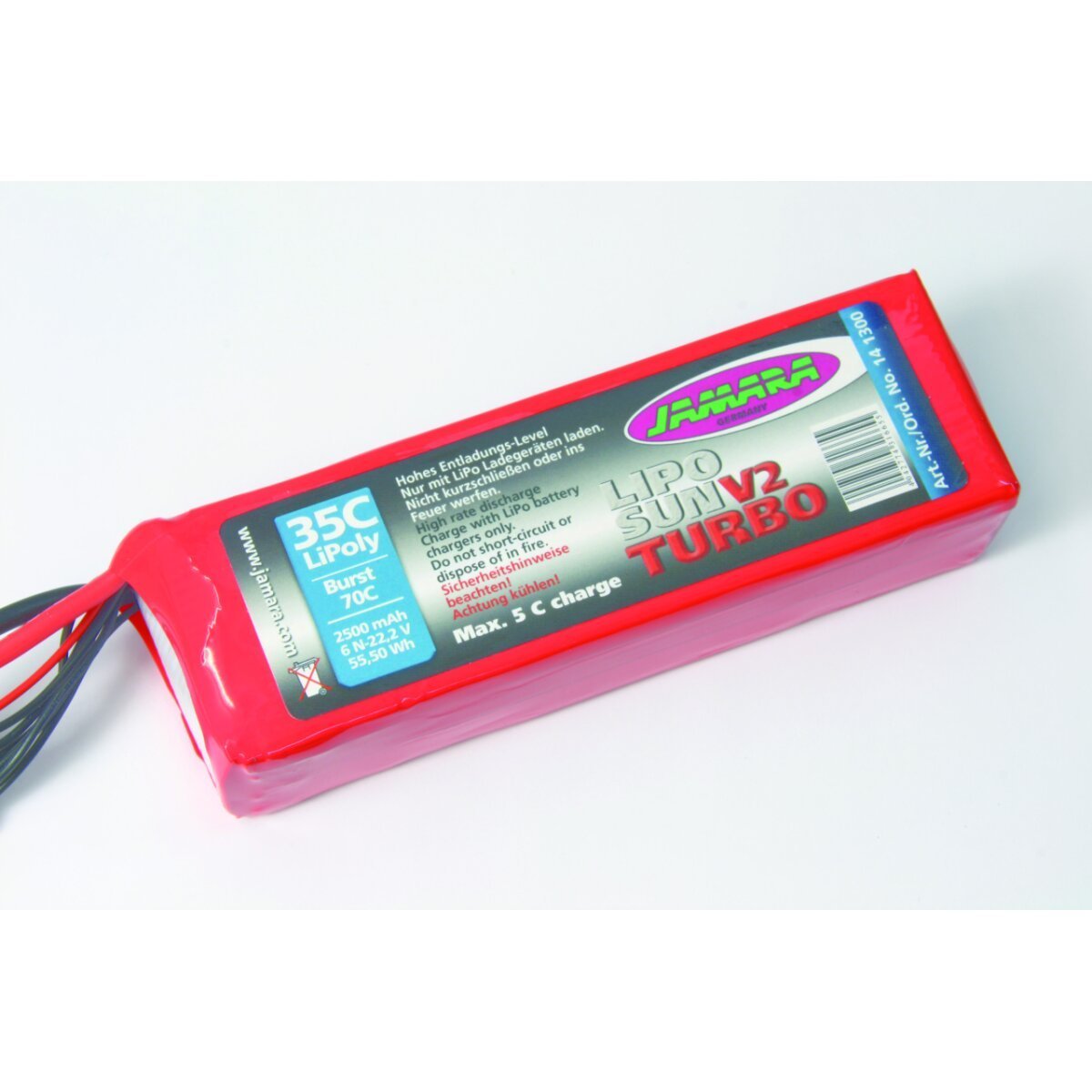 JAMARA Akkupack LipoSun V2 Turbo 22,2V 2500mAh 55,5Wh 35C/70C mit GPR Balancer Stecker 6N JAMARA Akkupack LipoSun V2 Turbo 22,2V 2500mAh 55,5Wh 35C/70C mit GPR Balancer Stecker 6N