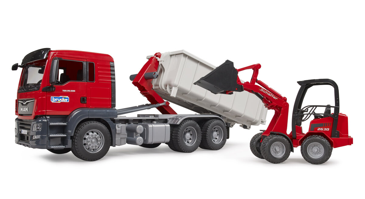 Bruder_03767_Man_Tgs_Lkw_Mit_Abrollcontainer_Und_Schäffer_Hoflader_2630