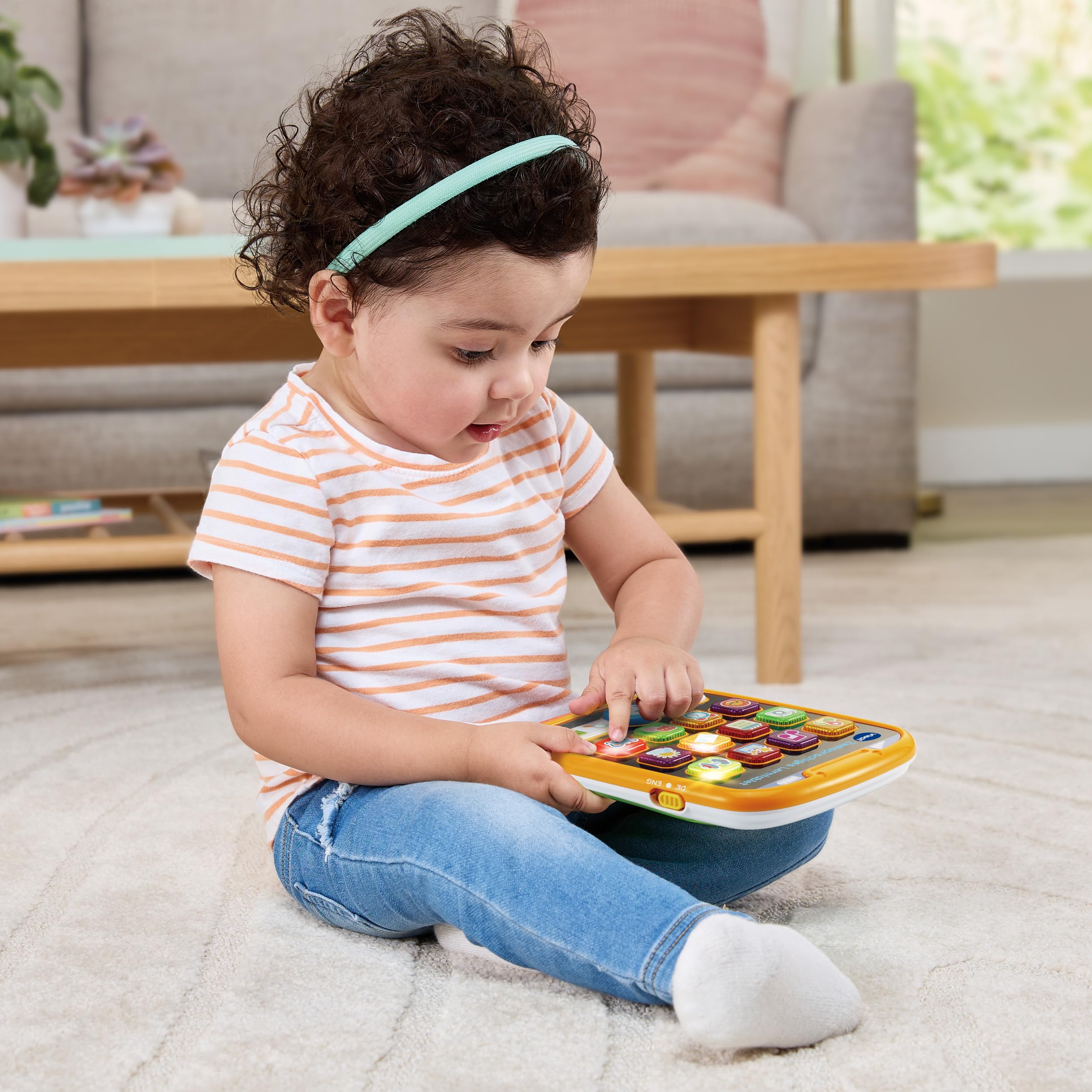 VTech Baby - Zweisprachiges Lerntablet 80578544 Kopf, Person, Gesicht, Socke, Sitzend