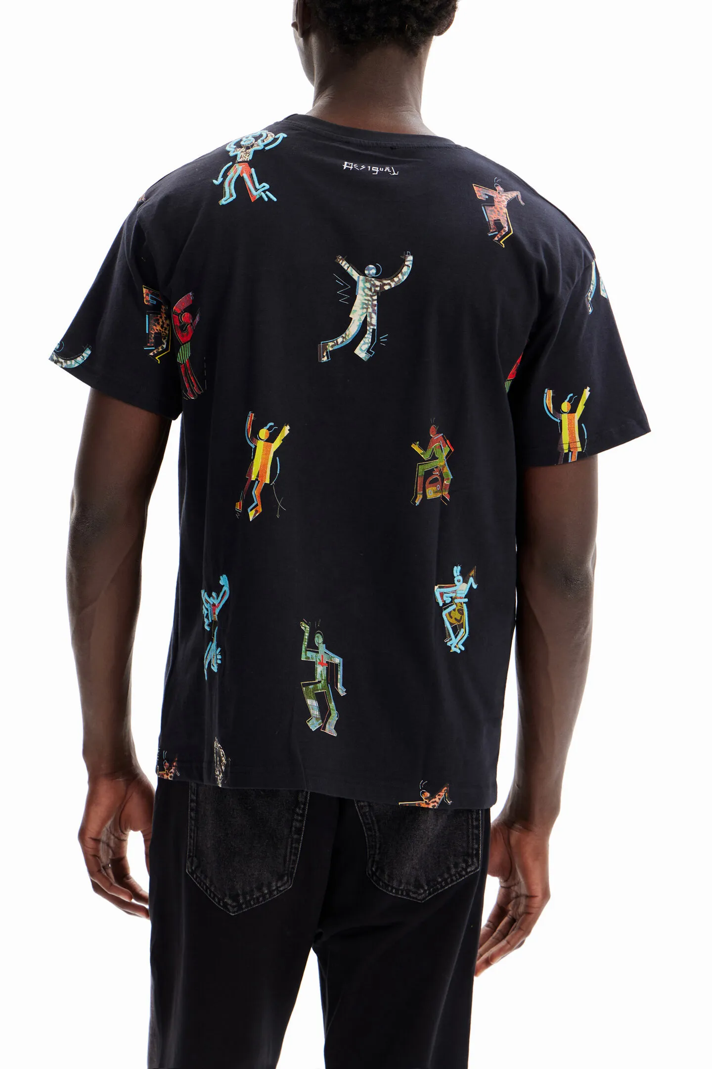 Desigual Herren T-Shirt - Schwarz, Bunt bedruckt 22WMTK202017 GR. M Desigual Herren T-Shirt - Schwarz, Bunt bedruckt 22WMTK202017 GR. M