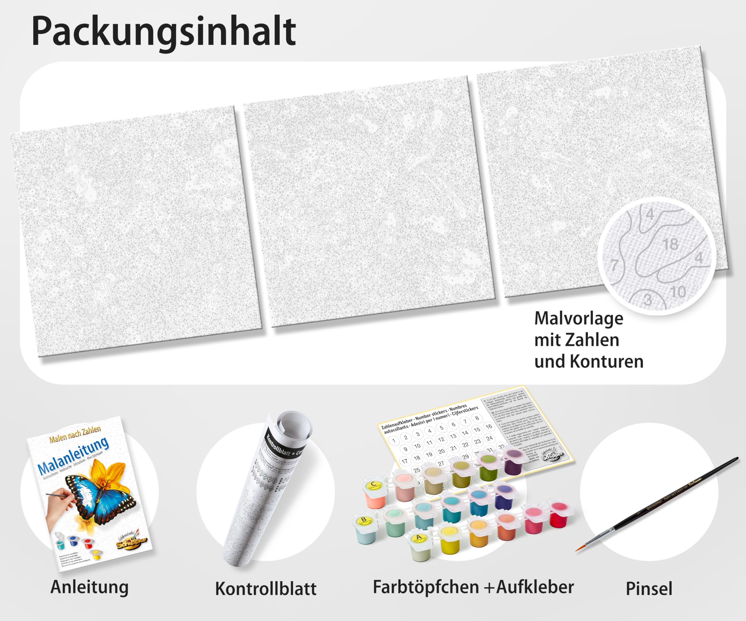Schipper Mnz - Die 3 Affen (Triptychon) - Ausgefallenes Malset Mit Leinenstruktur 609470859 Seite, Text