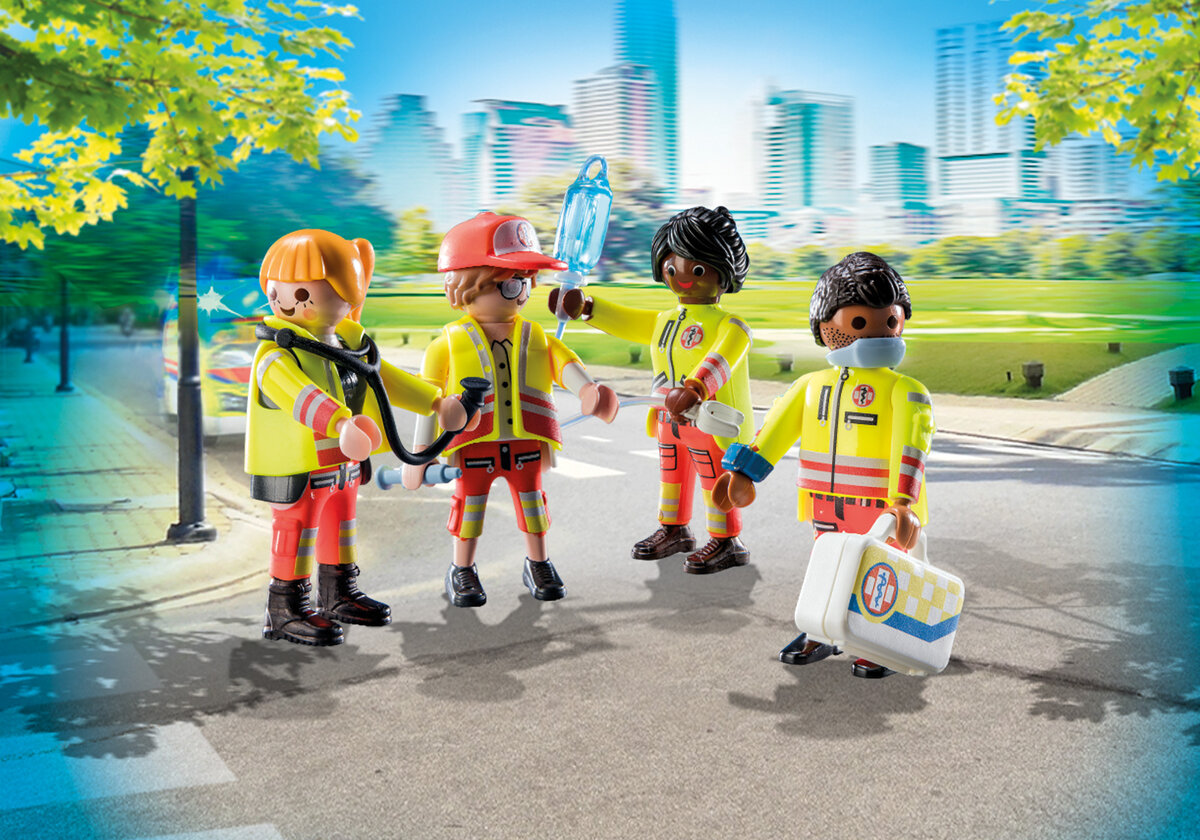 PLAYMOBIL 71244 Rettungsteam Arbeiter, Schutzhelm, Helm, Stadt, Leute