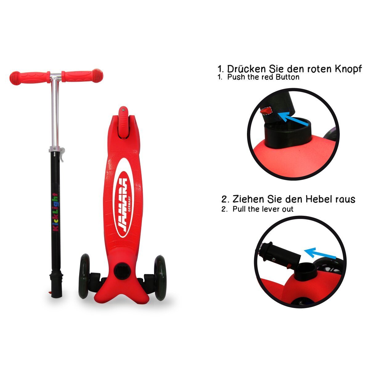 JAMARA KickLight Scooter rot