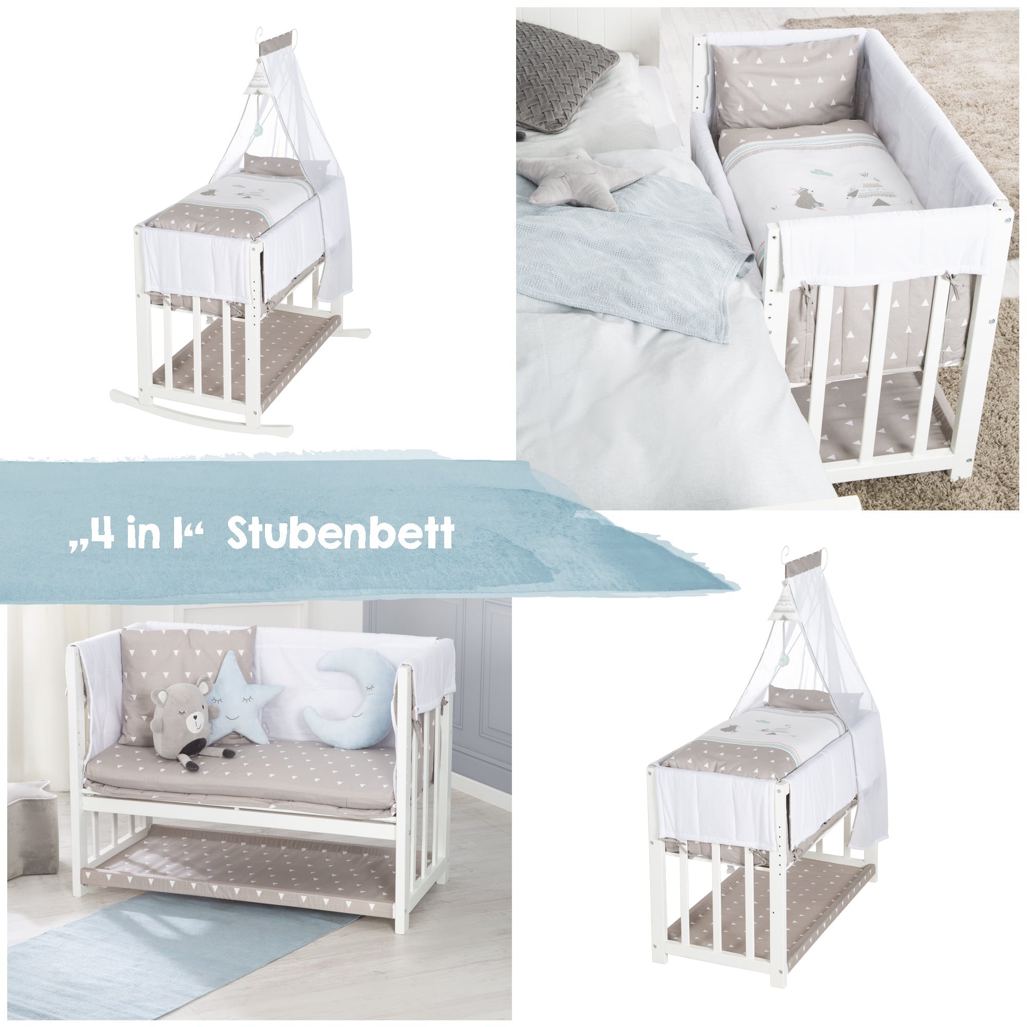 Roba 289149WES198 Stubenbett 4in1 Indibär weiß – Stubenbetten - Bild 11 Roba 289149WES198 Stubenbett 4in1 Indibär weiß – Stubenbetten - Produktbild 11