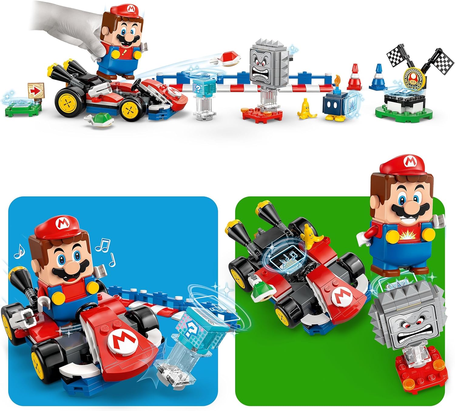 LEGO 76922 Speed Champions BMW M4 GT3 & BMW M Hybrid V8 Doppelset LEGO Speed Champions 76922 BMW M4 GT3 in Weiß und BMW M Hybrid V8 in Schwarz-Weiß mit zwei Rennfahrer-Minifiguren